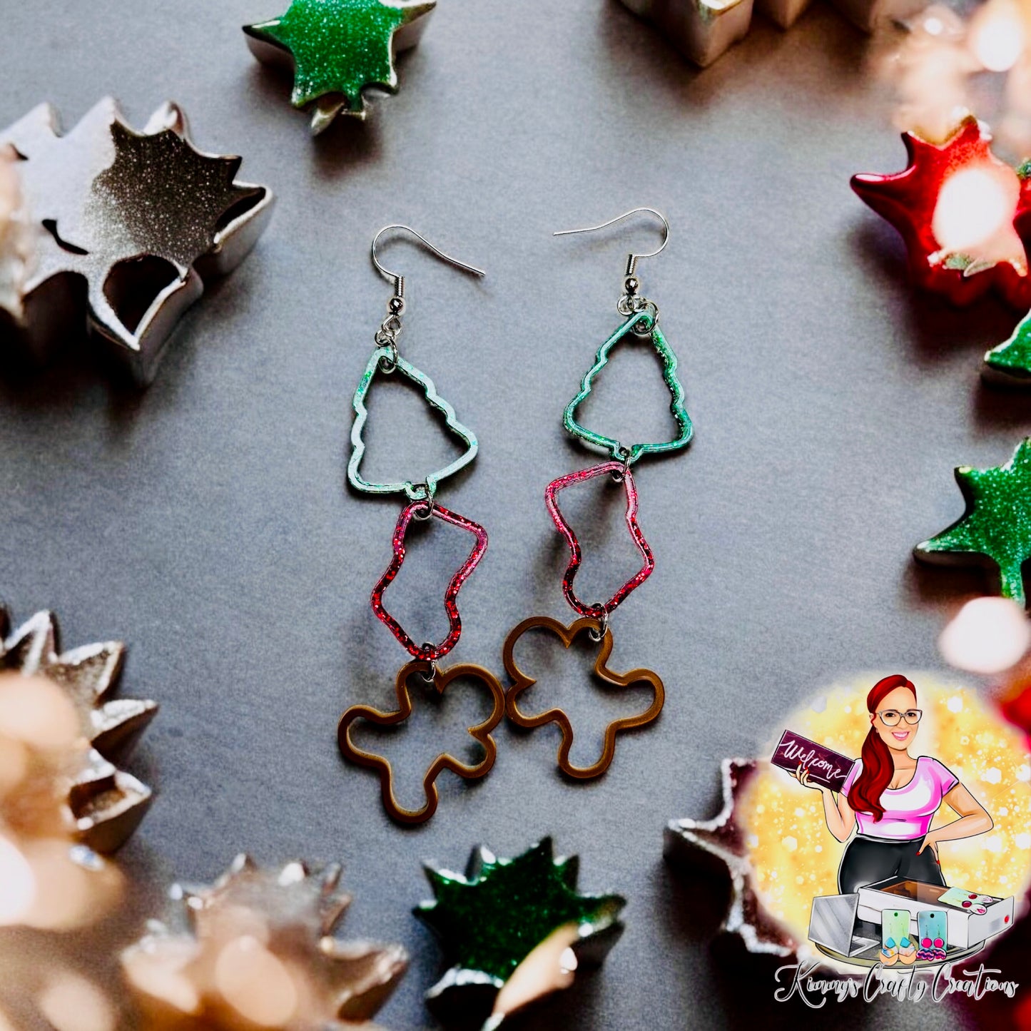 Christmas Cookie Cutter acrylic earrings