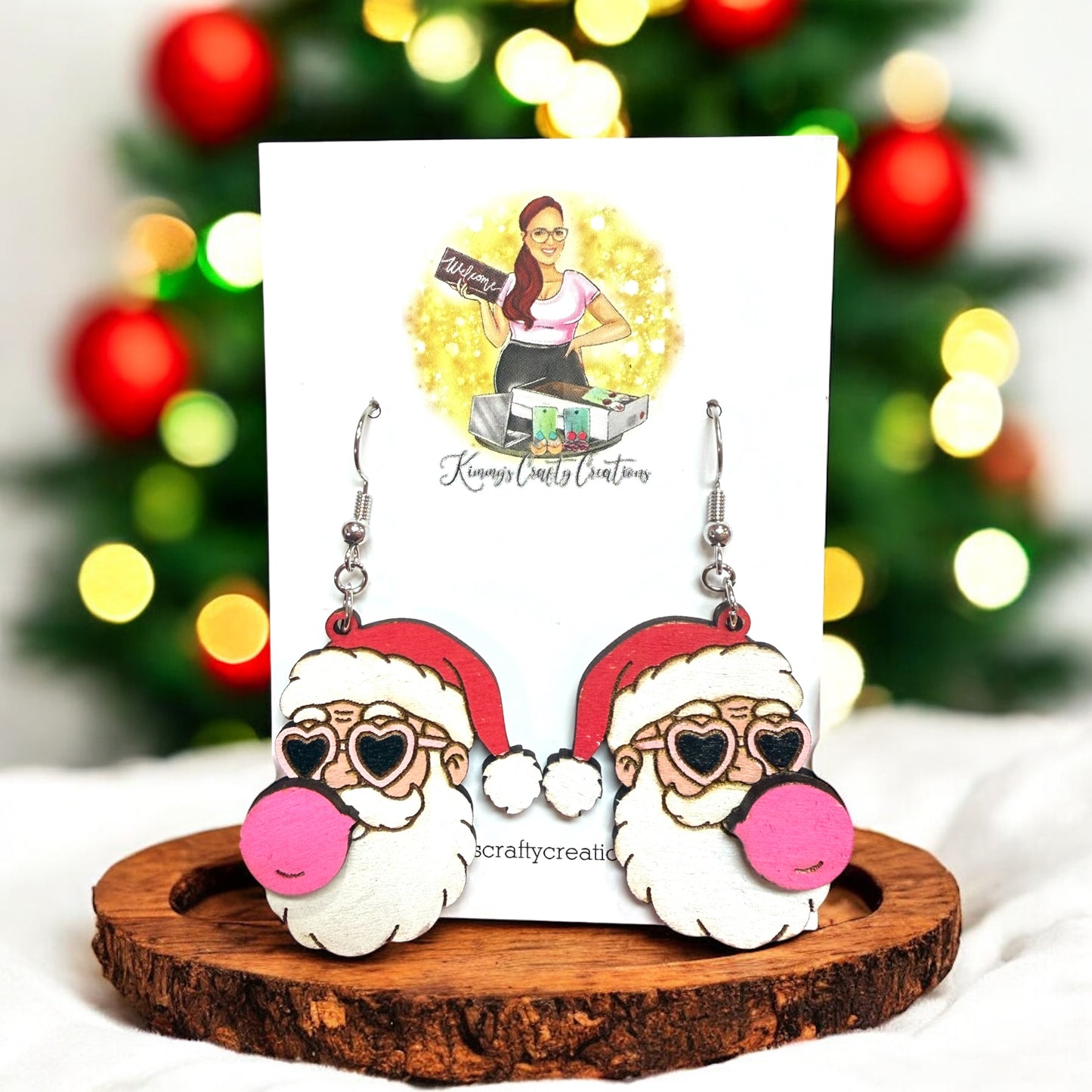 Peace Santa Earrings
