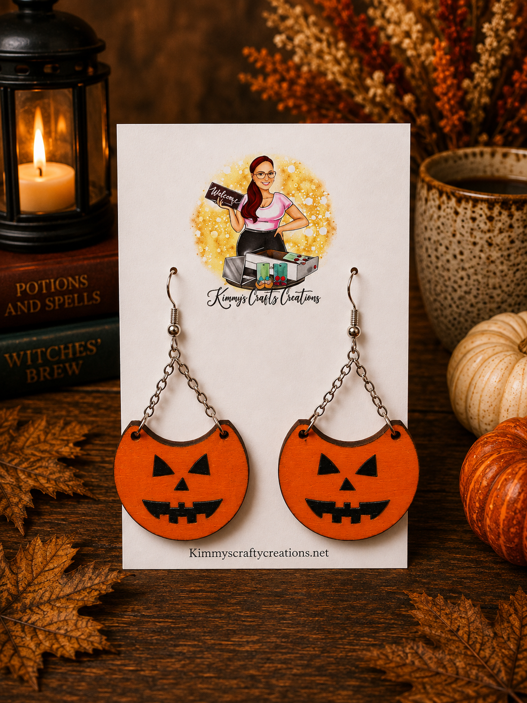 Jack-O’-Lantern Pumpkin Bucket Earrings