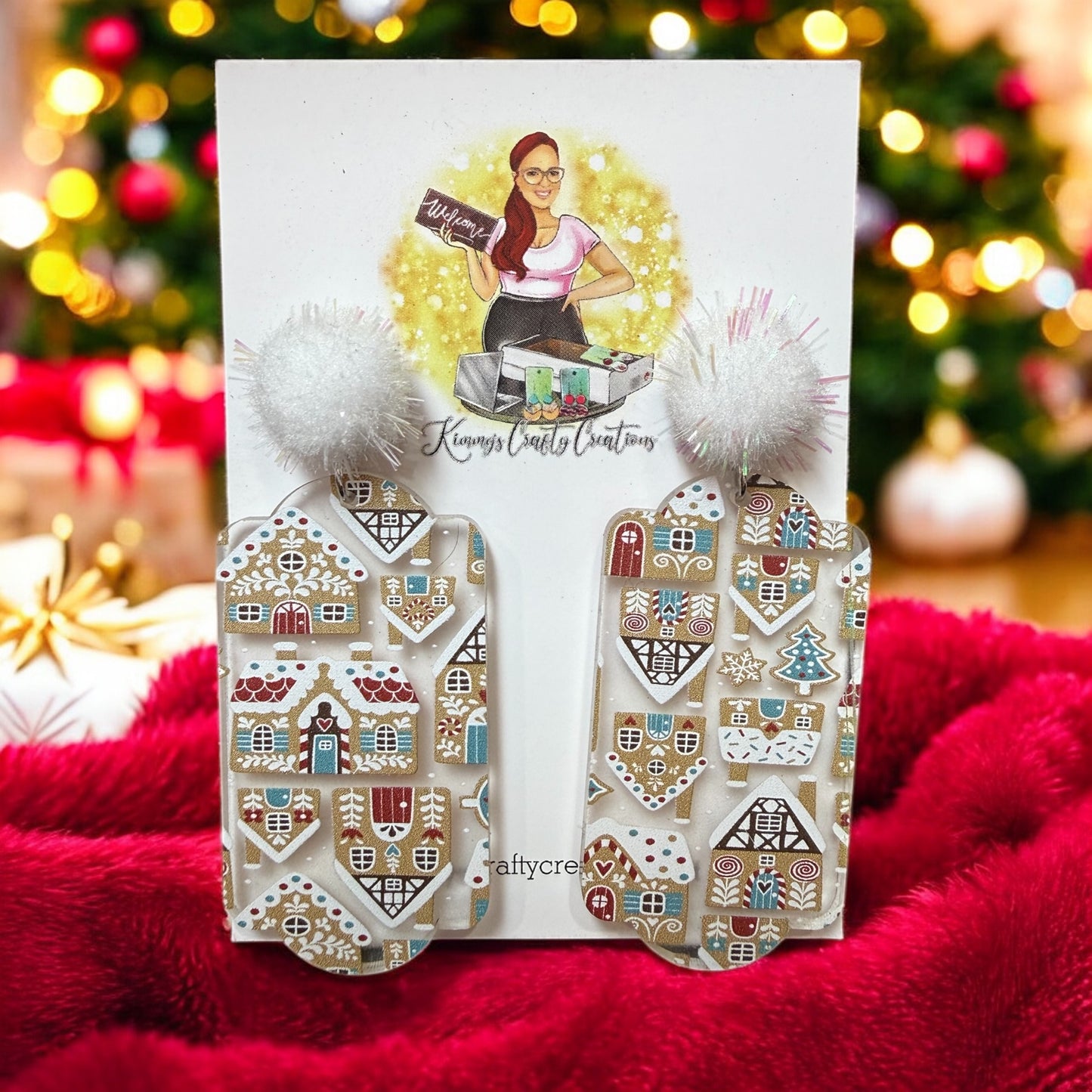 Scattered Gingerbread House Earrings