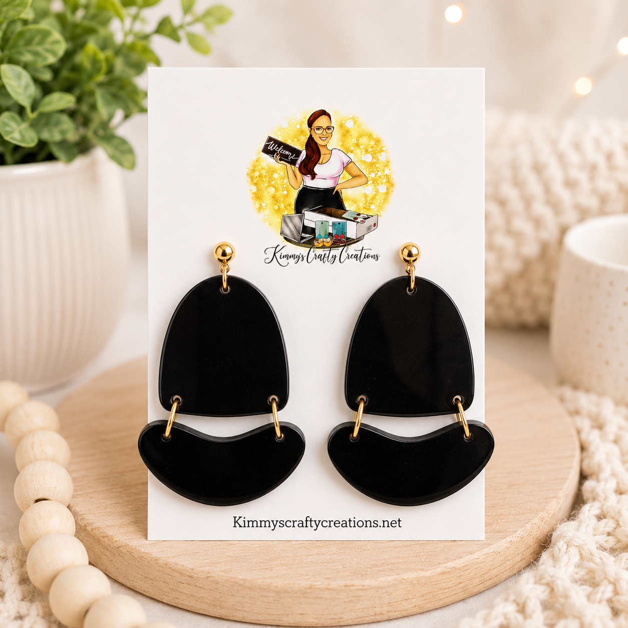 Black Arch Statement Earrings