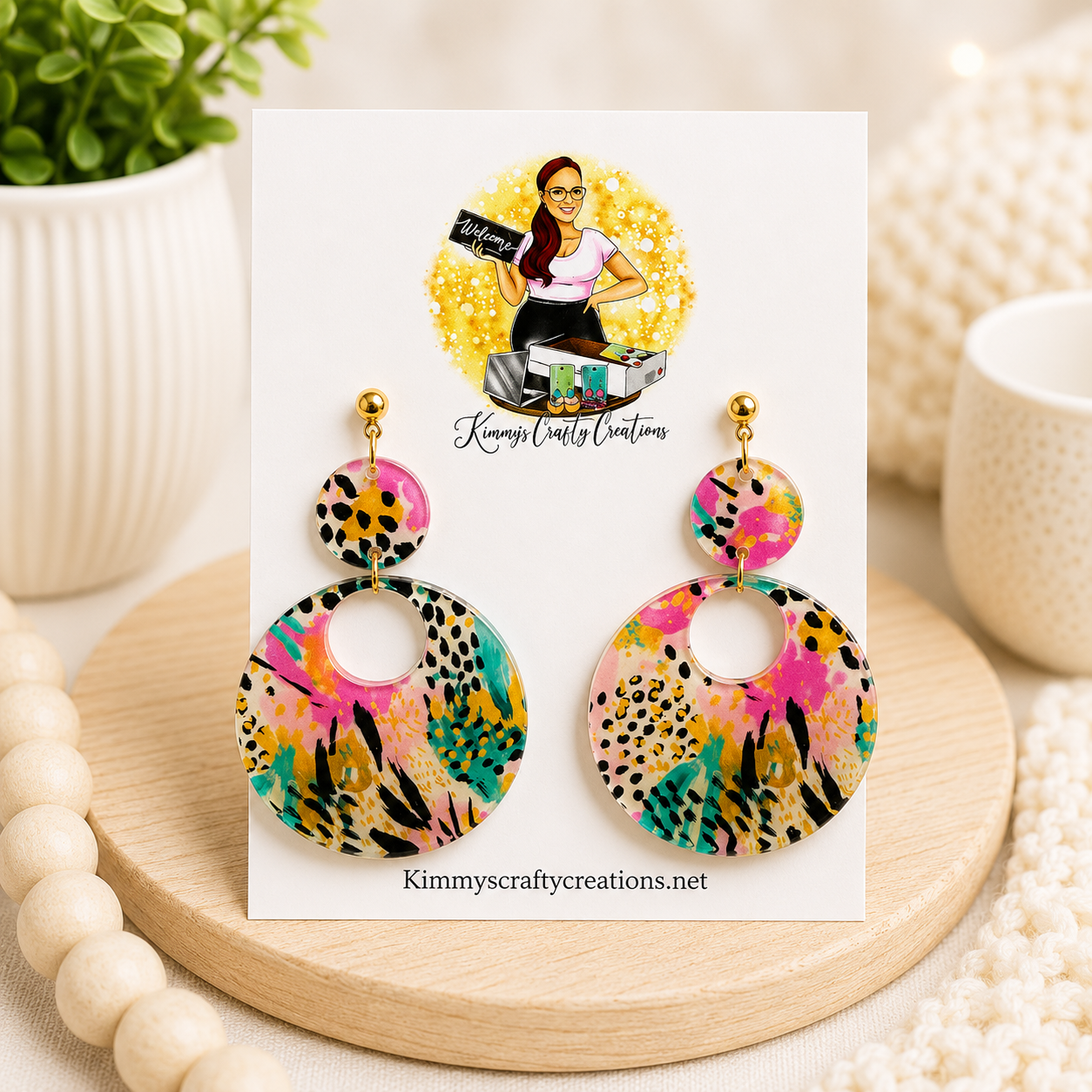 Color Splash Open Circle Statement Earrings