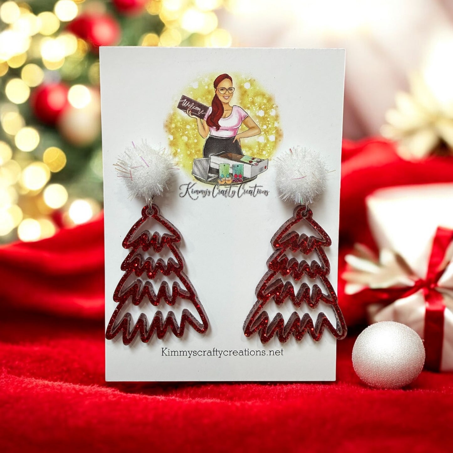 Glitter Red Loopy trees