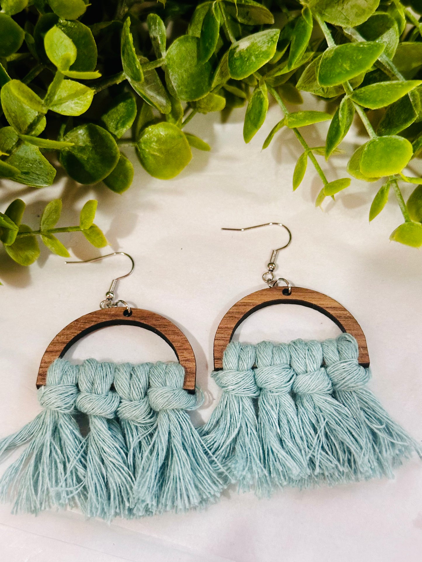 Macrame Half Circle Earrings