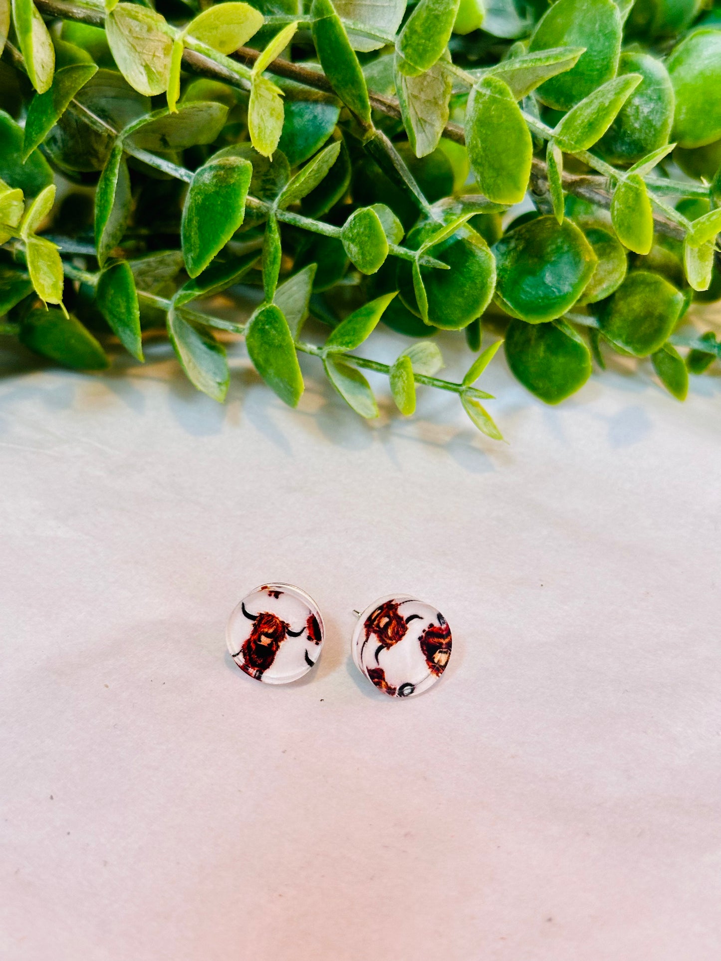Cow Print 12MM Studs