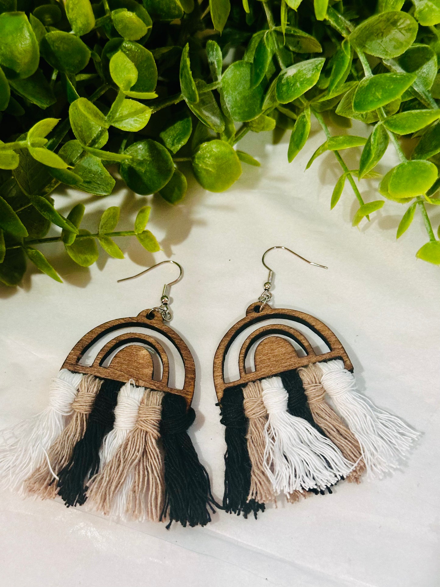 Tri Color Boho Rainbow Earrings