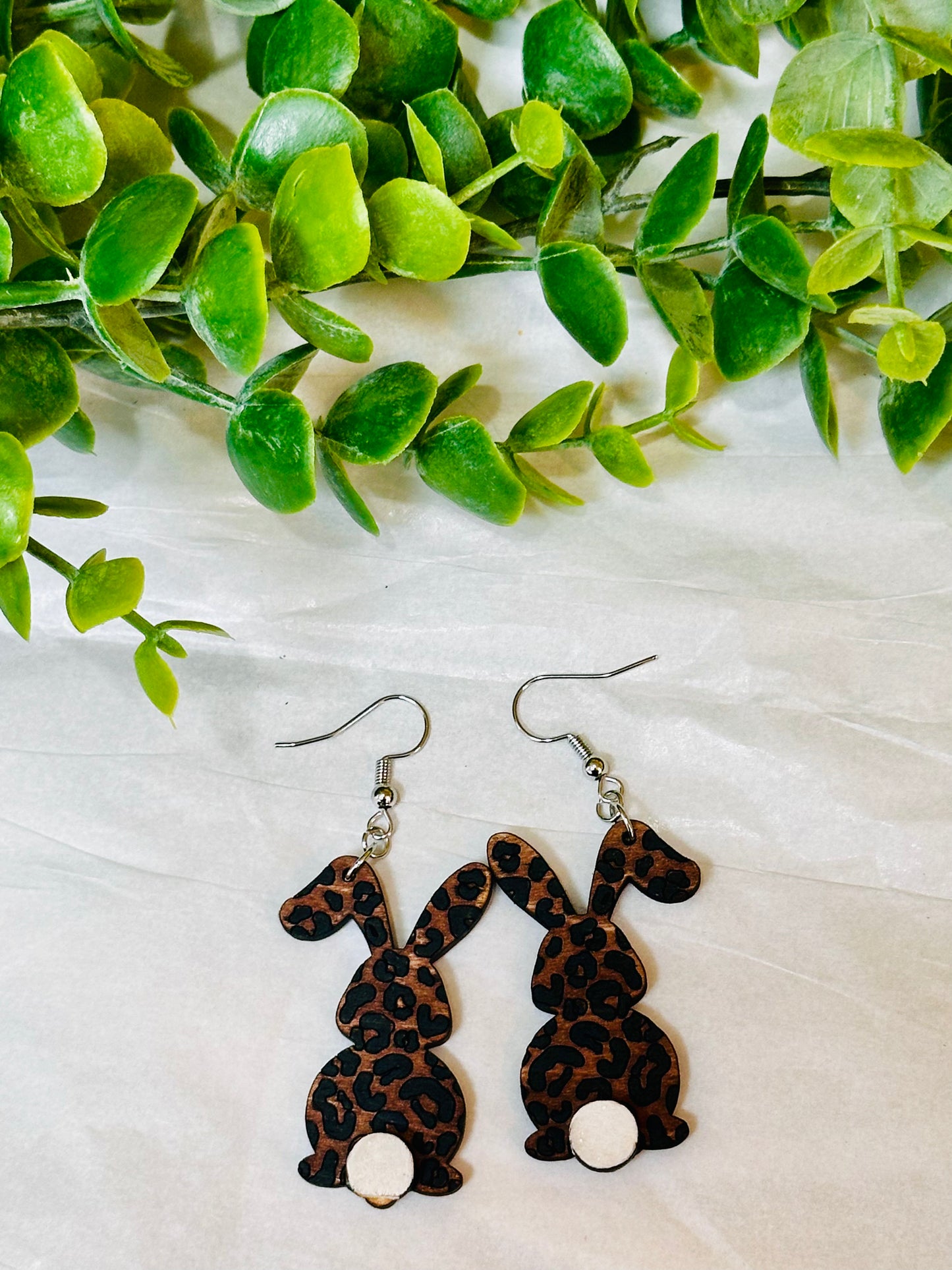 Leopard Print Bunny Earrings