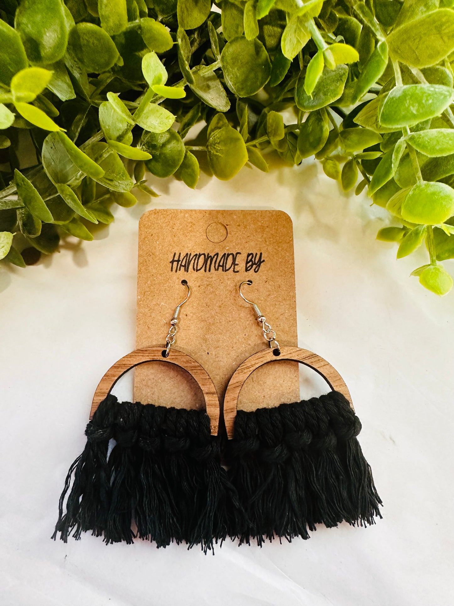 Black Macrame Earrings