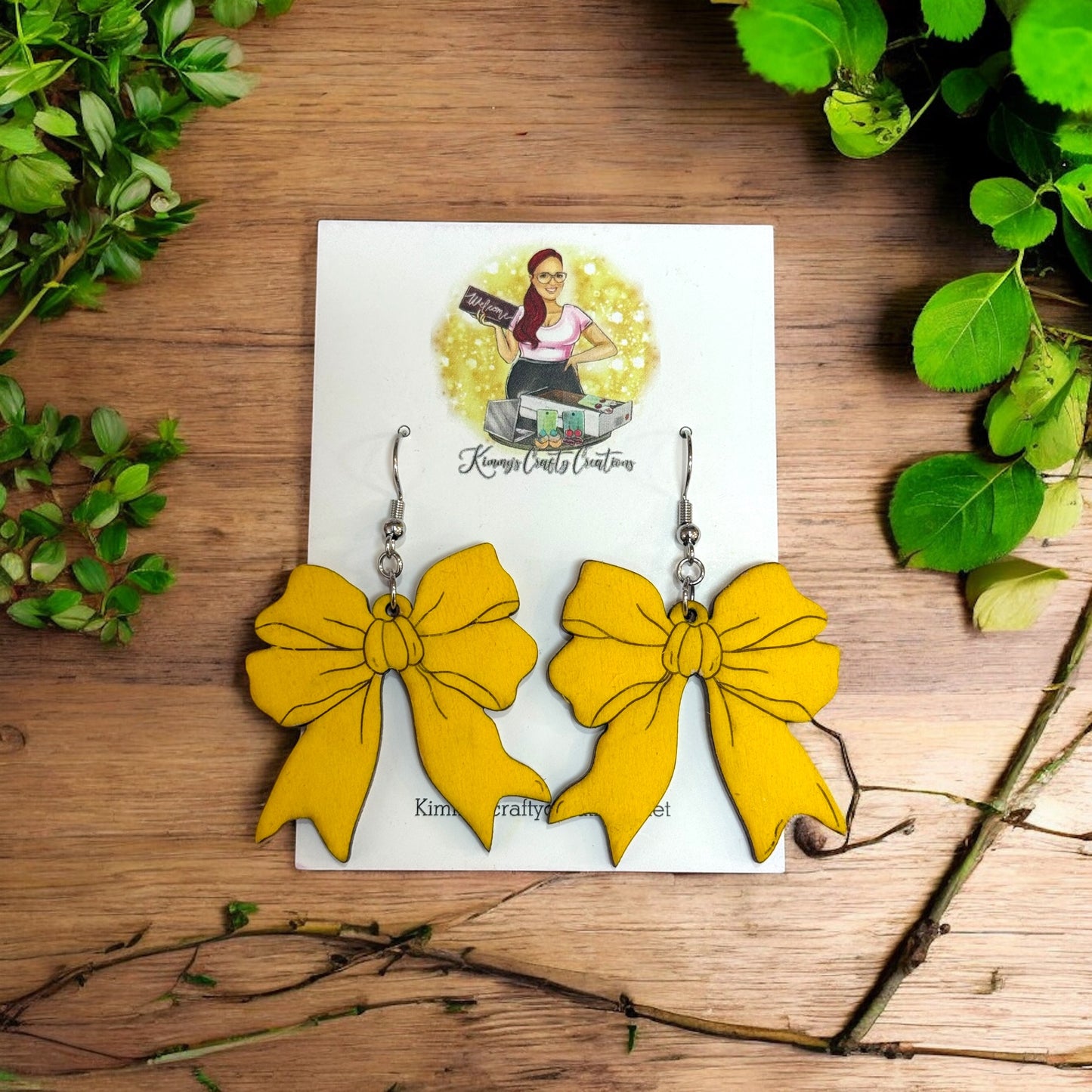 Yellow Large Bow Earrings