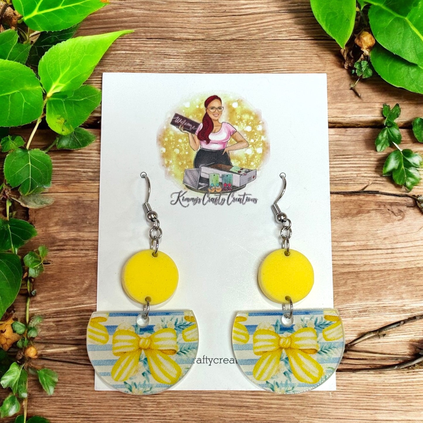 Summertime Bow Print Dangles