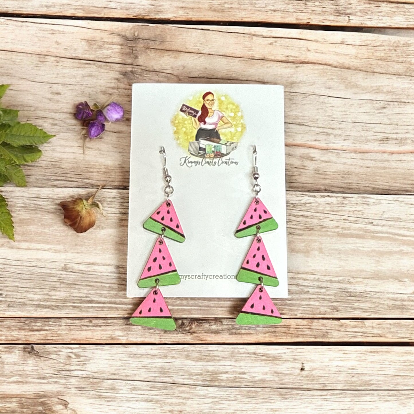 Sweet Summertime Watermelon Trio Dangles