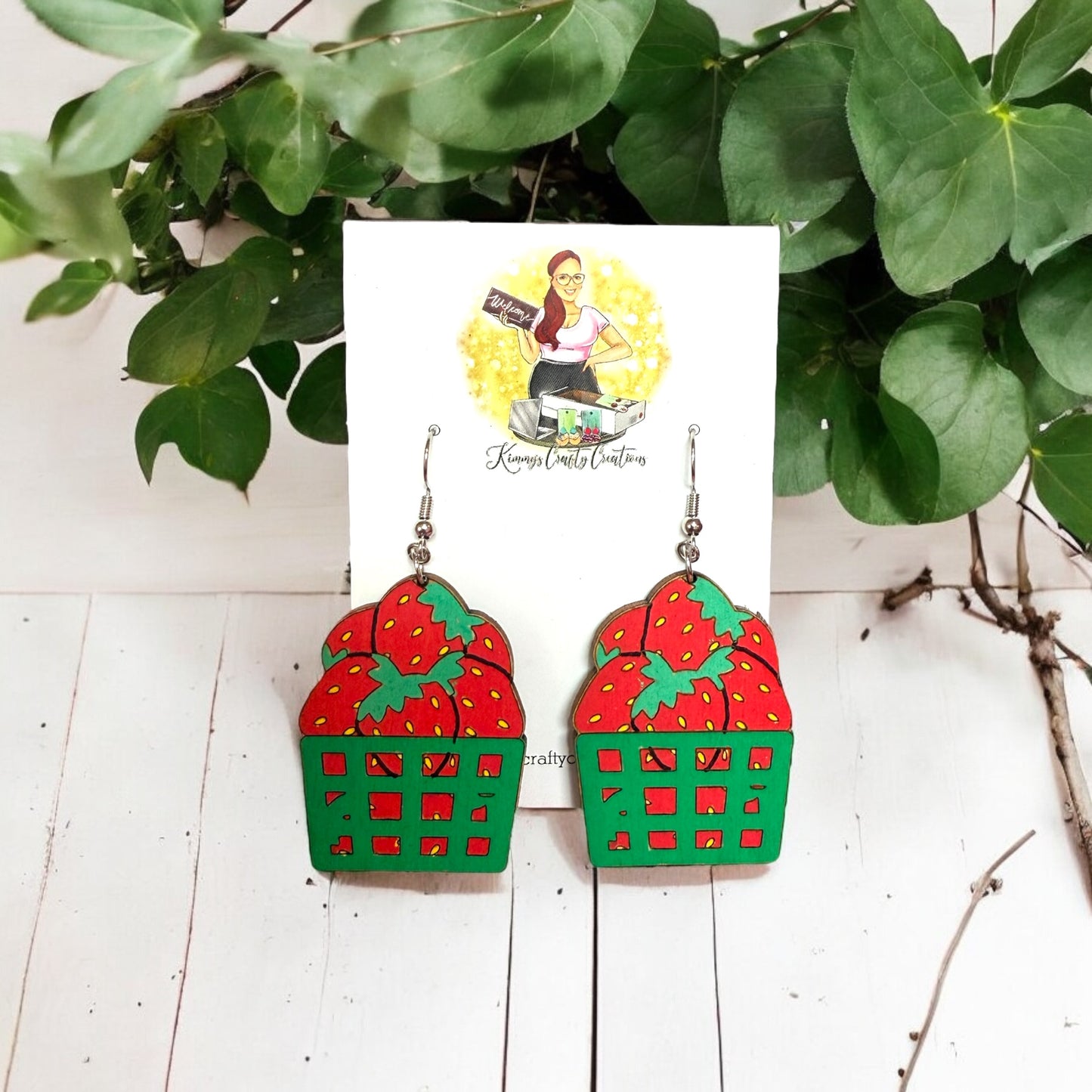 Strawberry Basket Earrings