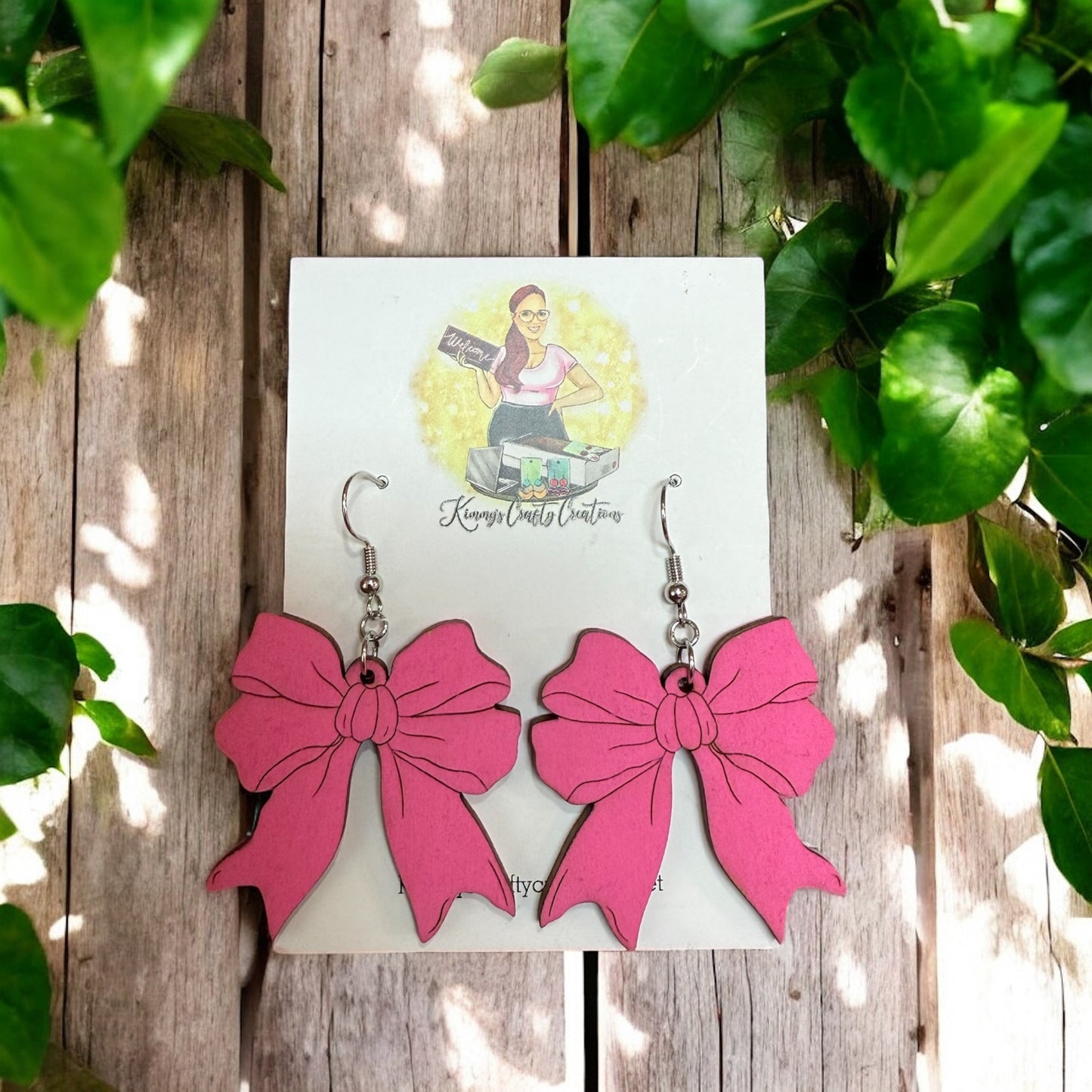 Pink Large Bow Earrings