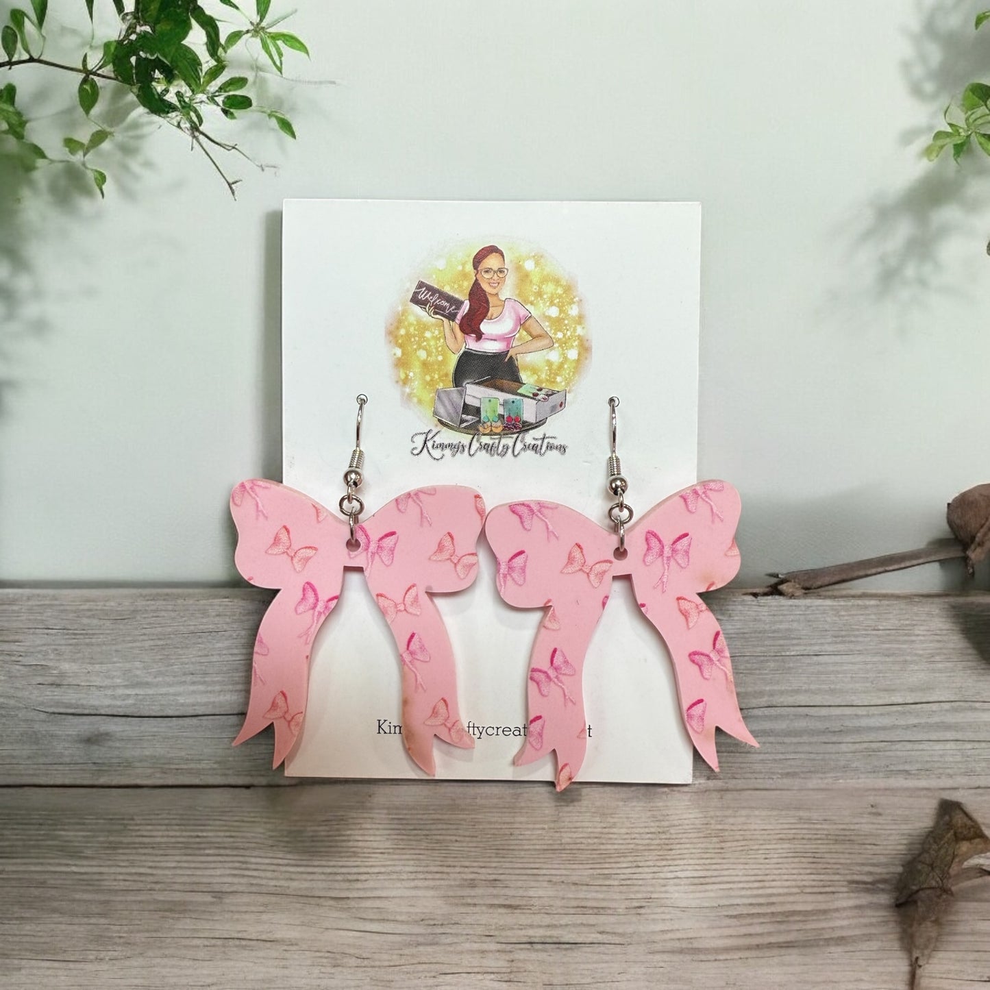 Bow Print Bow Earrings