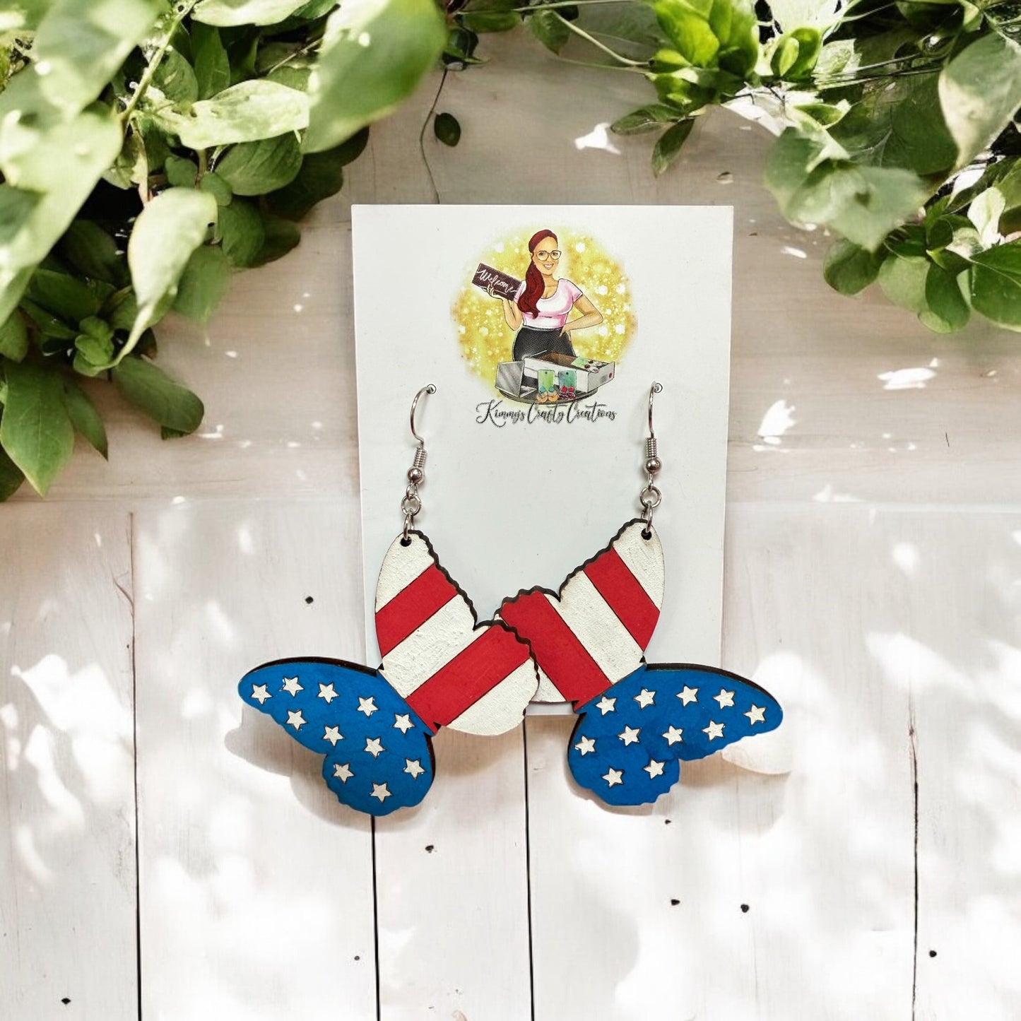 Patriotic Butterfly Earrings