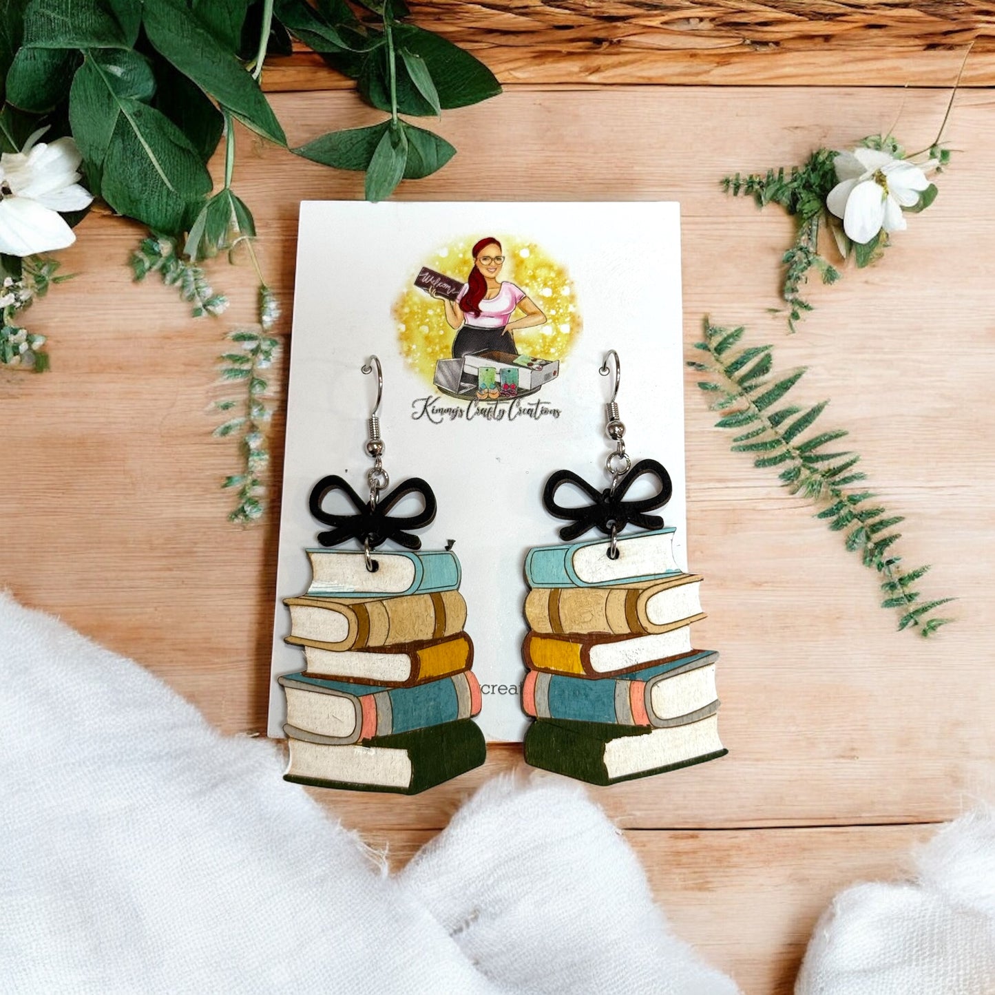 Bows and Books Earrings