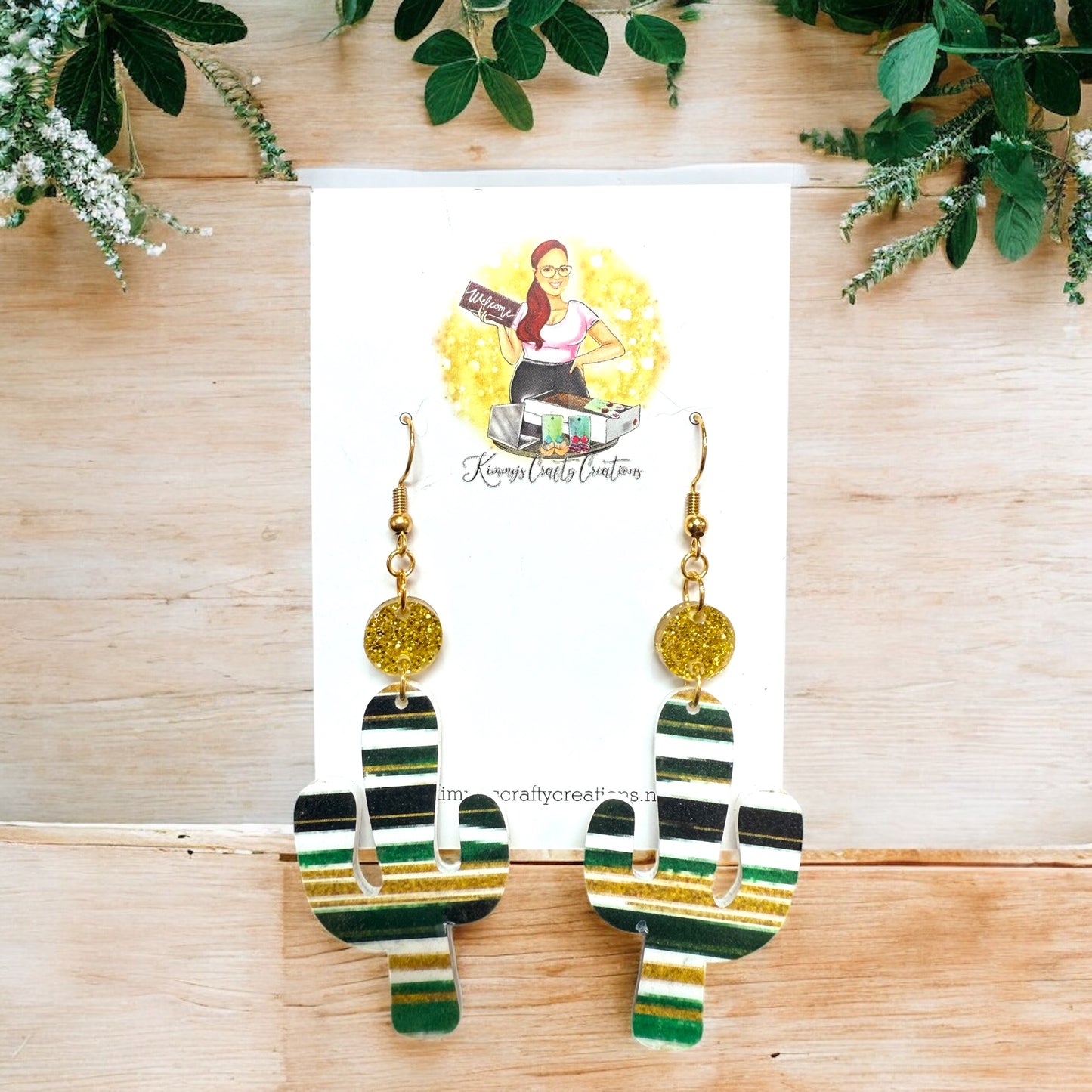 Cactus Striped Earrings