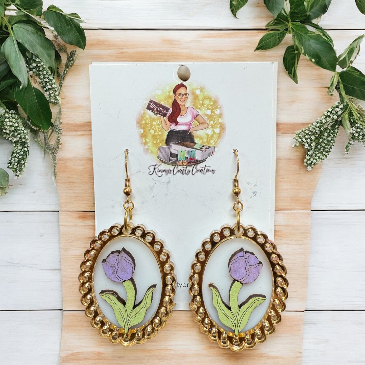Floral Framed Dangles