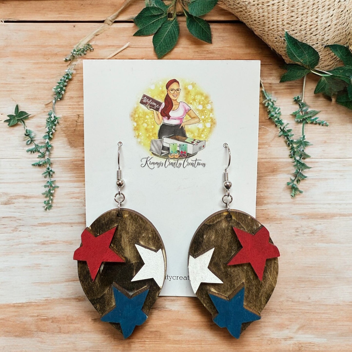 Patriotic Oval Earrings