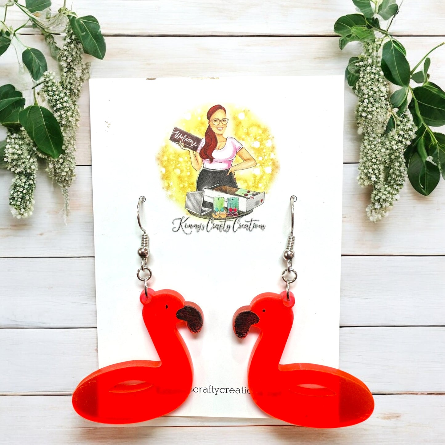Flamingo Pool Float Earrings