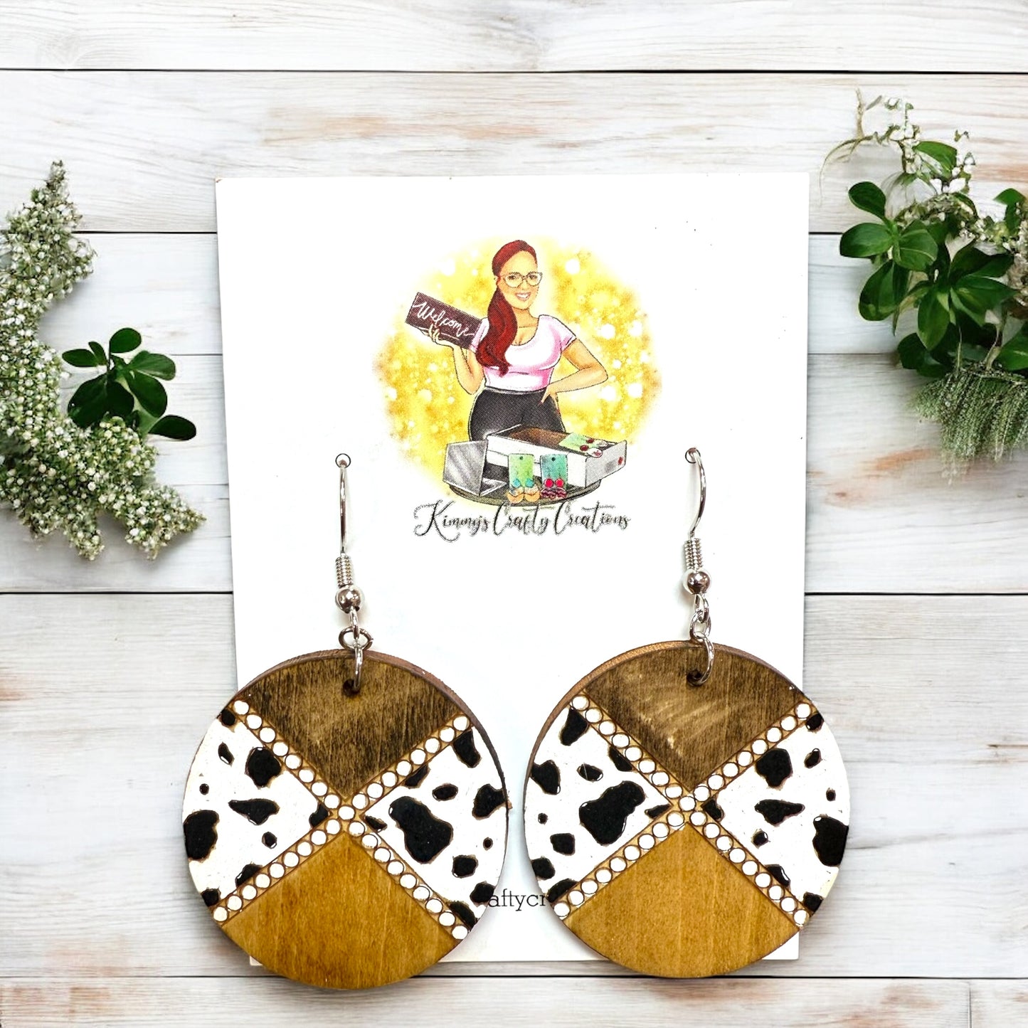 Western Cow Print Earrings