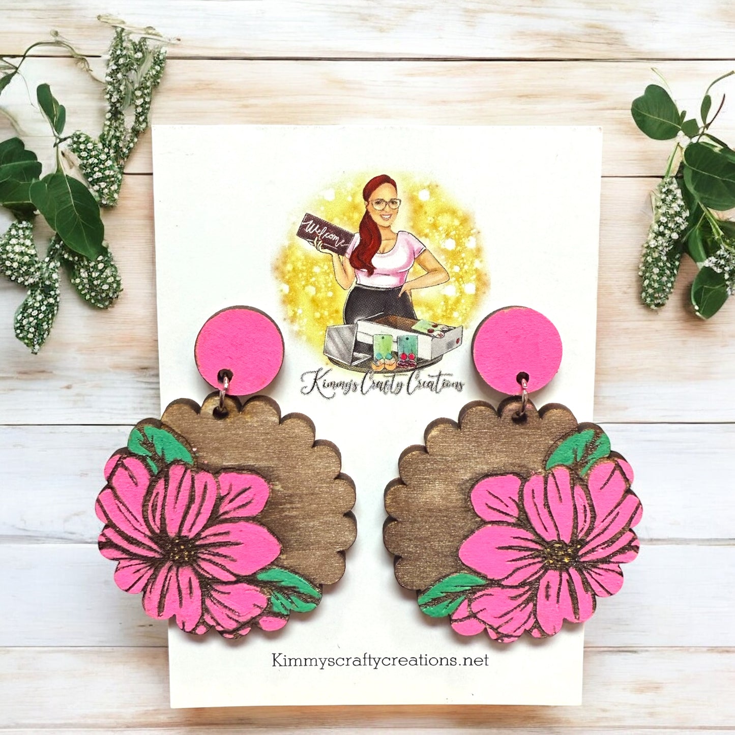 Handpainted Floral Studs