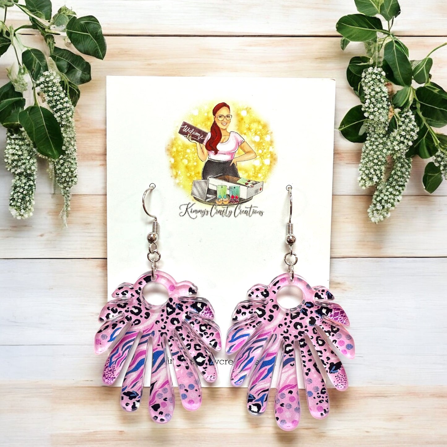 Purple Leopard Print Dangles