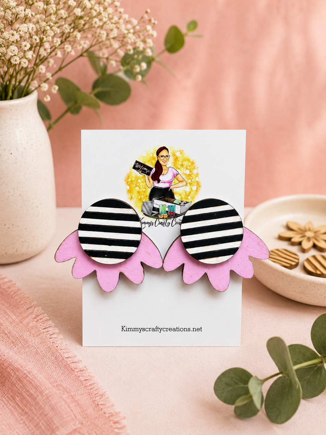 Pink Petal Statement Earrings