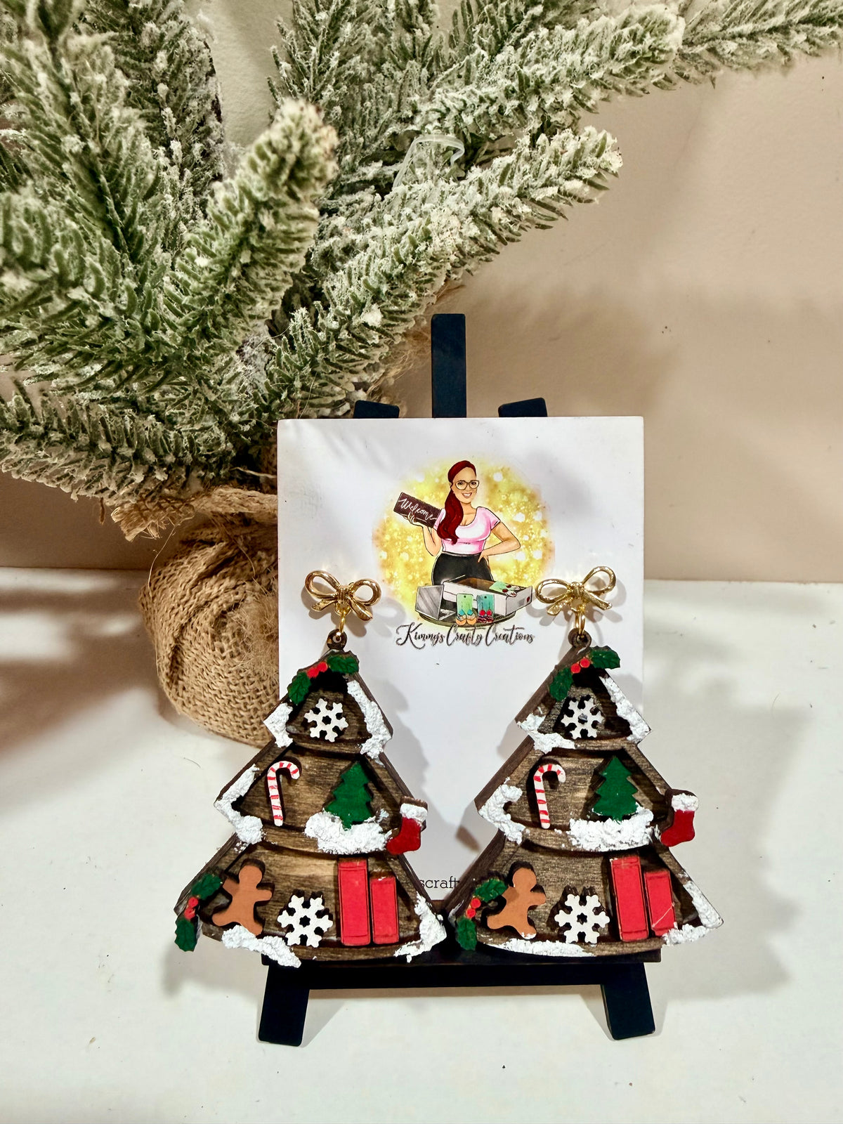 Christmas Tree Bookshelf Earrings