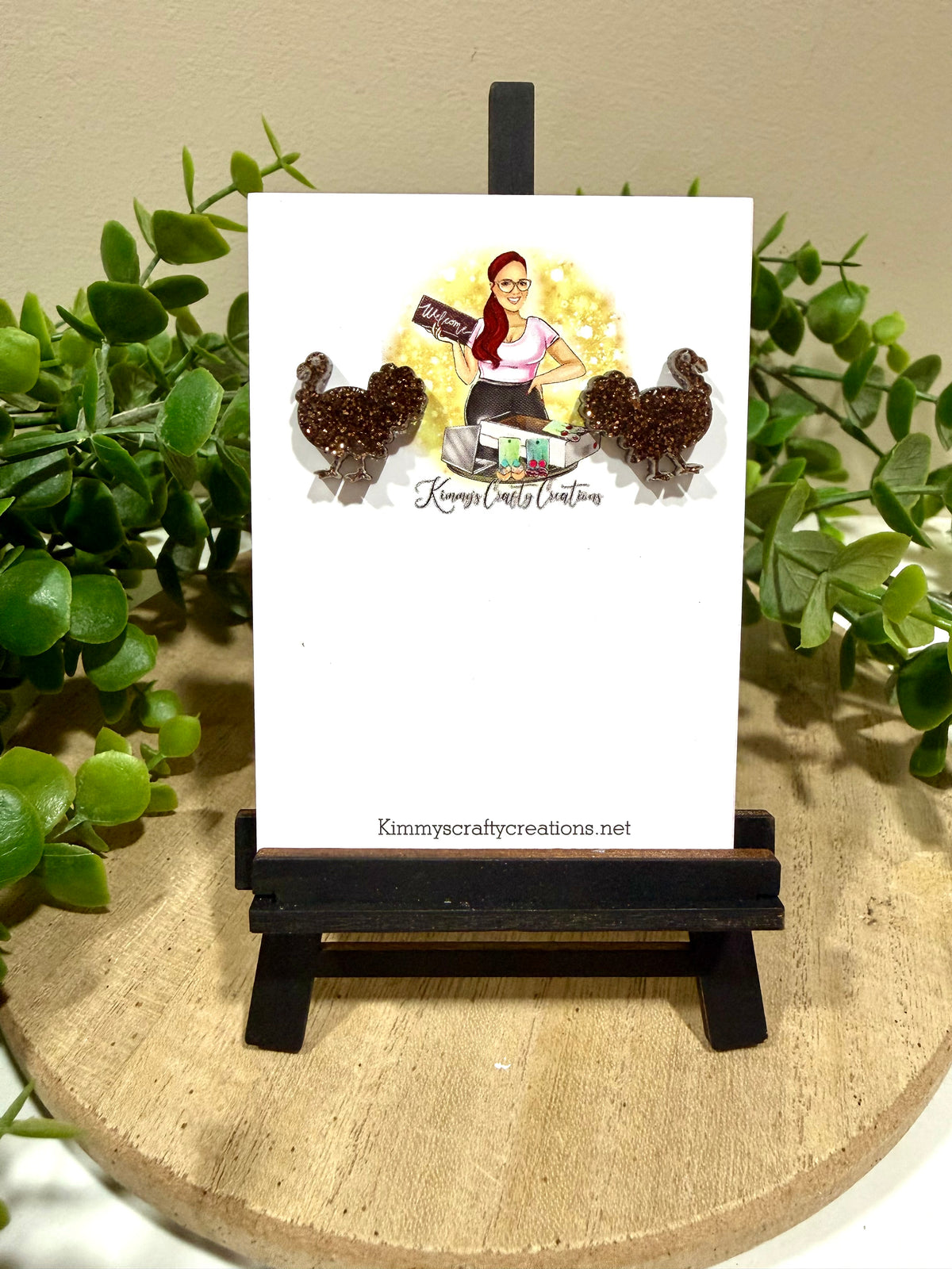 Glitter Turkey Silhouette Stud Earrings