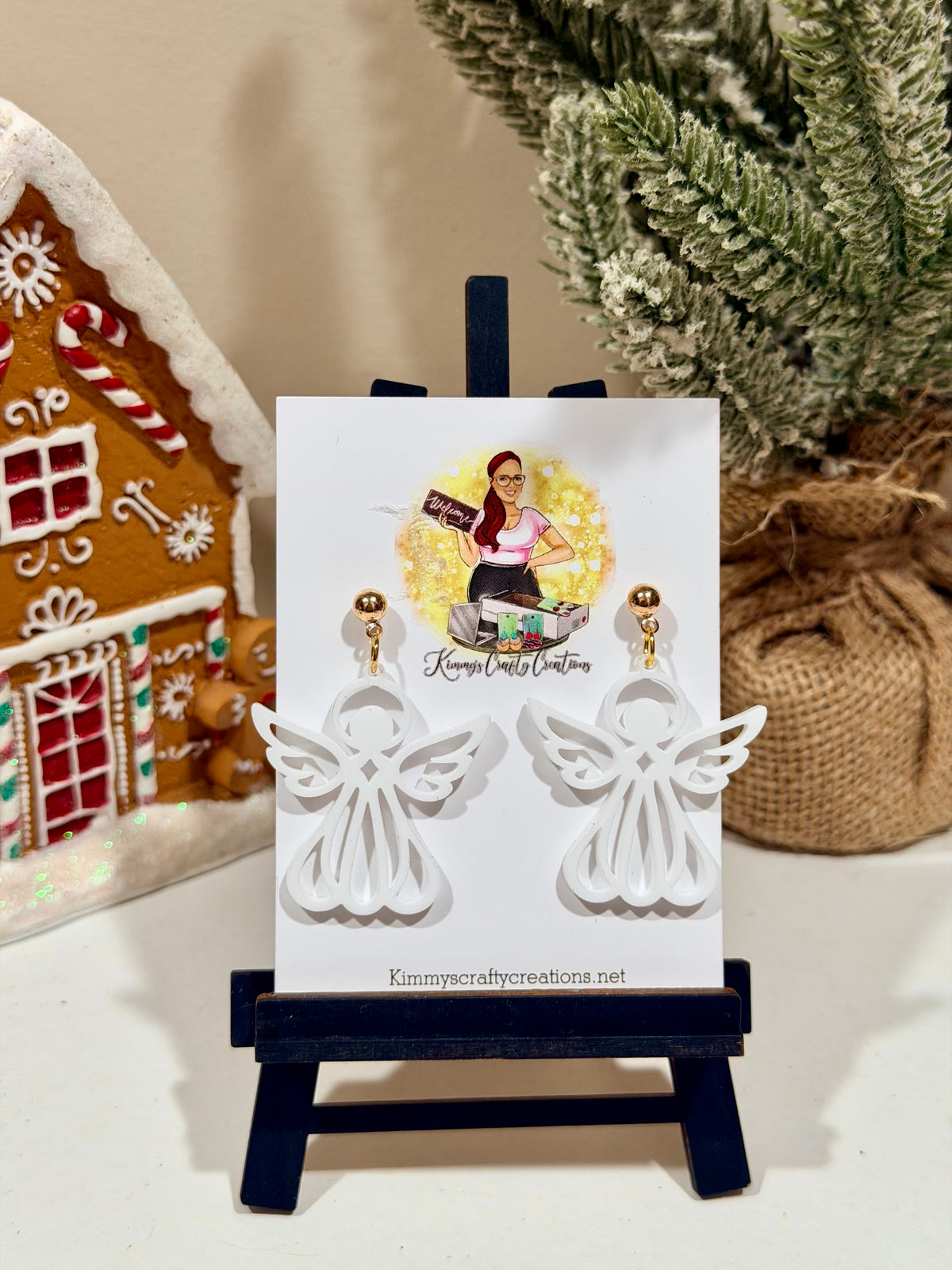 Heavenly White Angel Dangle Earrings
