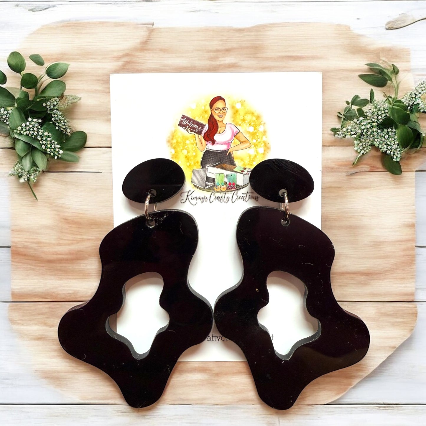 Black Boho Post Dangles