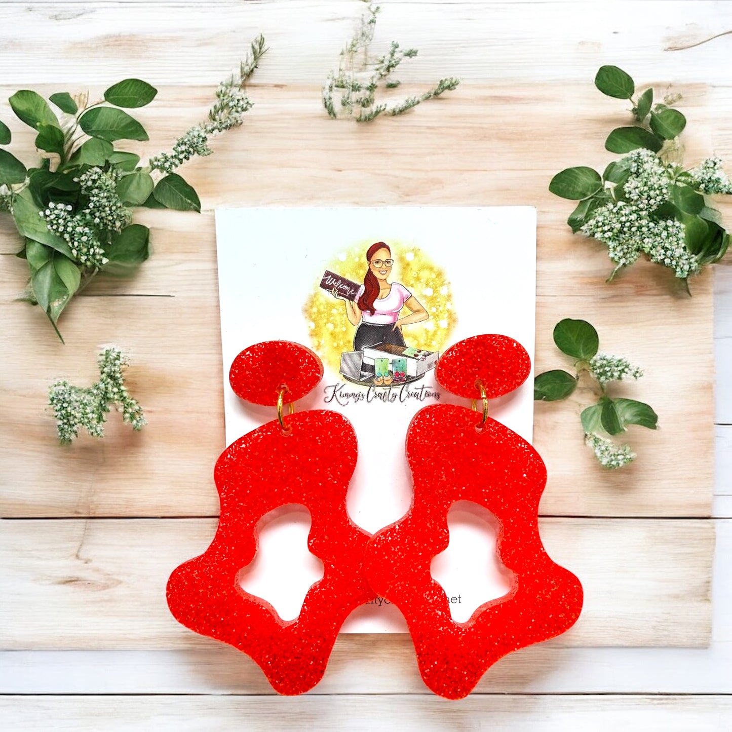 Candy Apple Glitter Boho Dangles