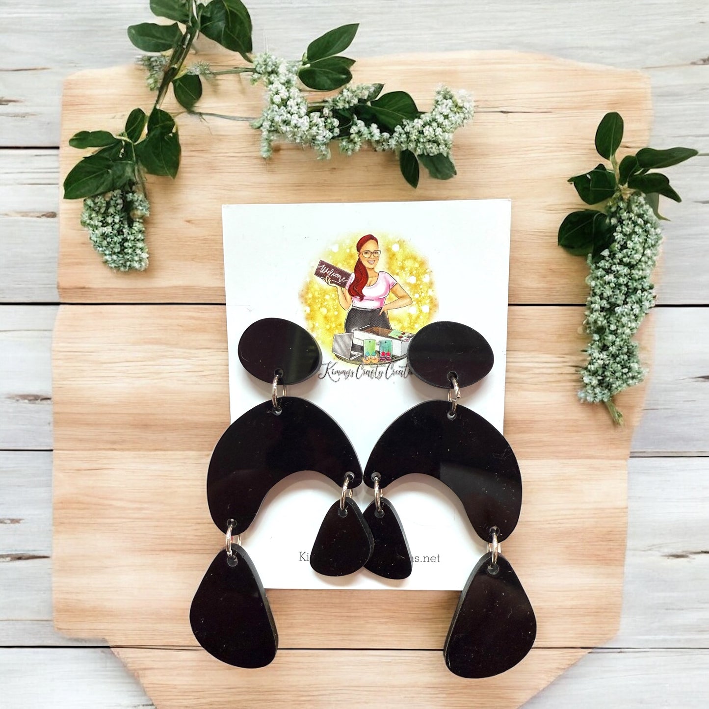 Black Boho Post Dangles