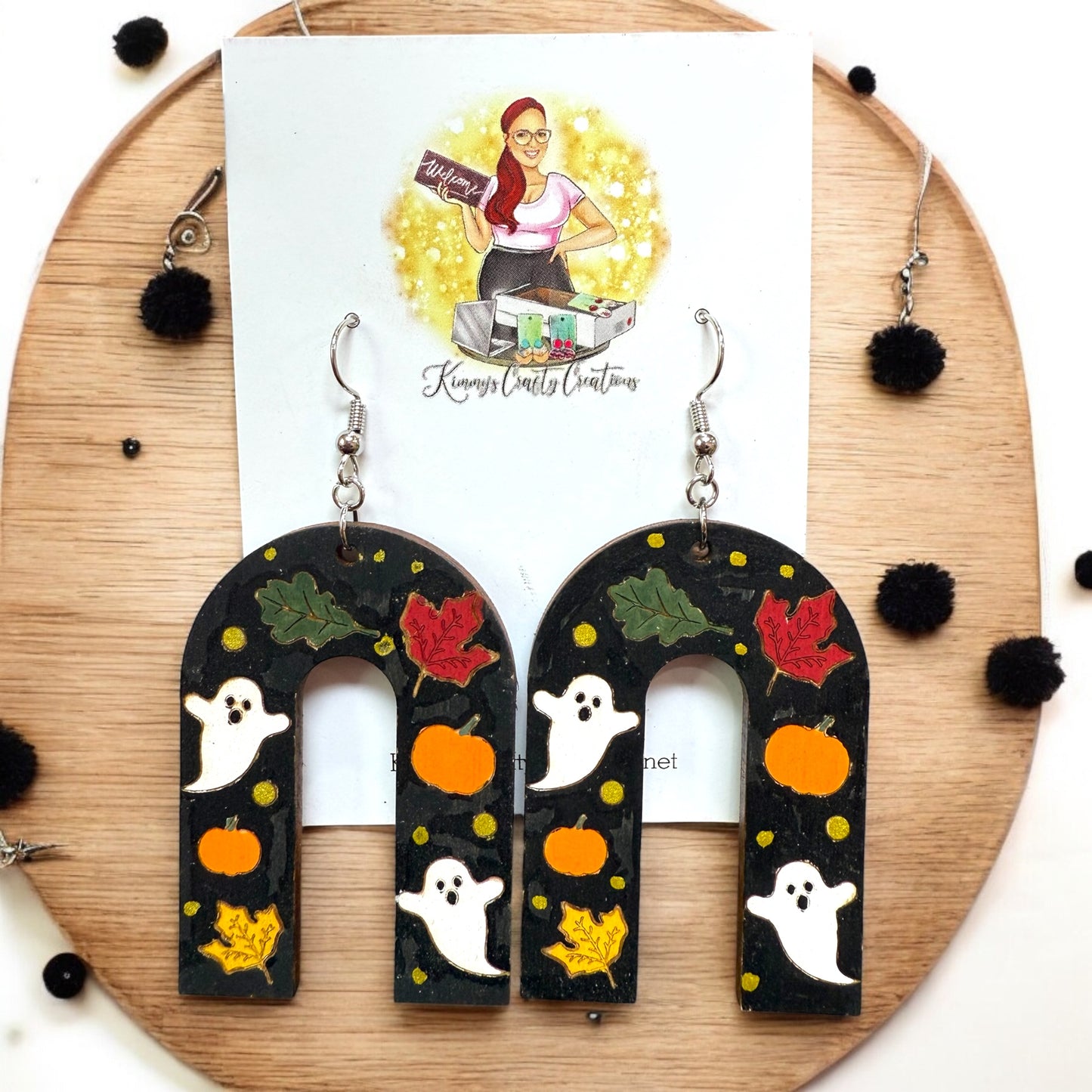 Handpainted Fall Boho Dangles