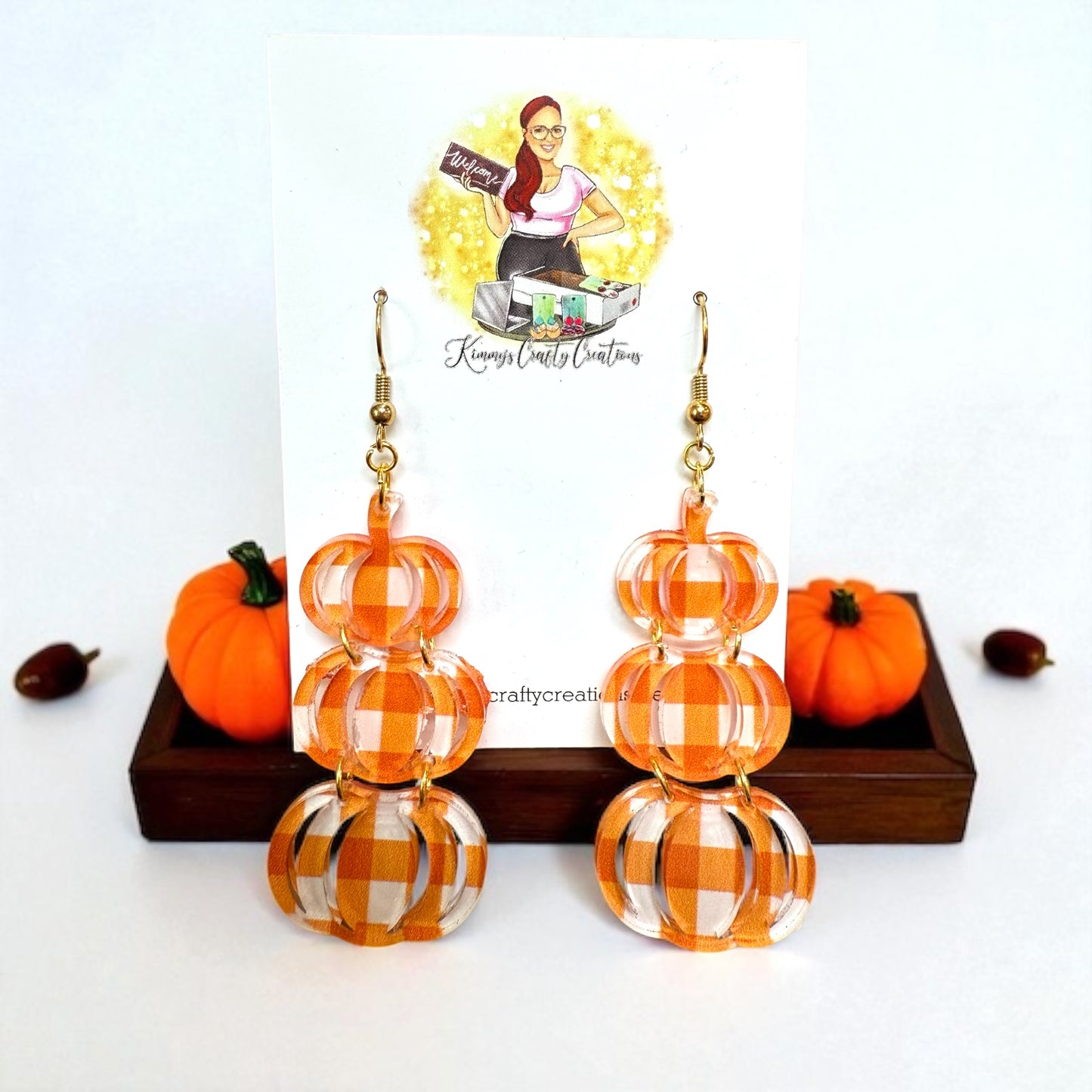 Layered Fall Pumpkin Dangles