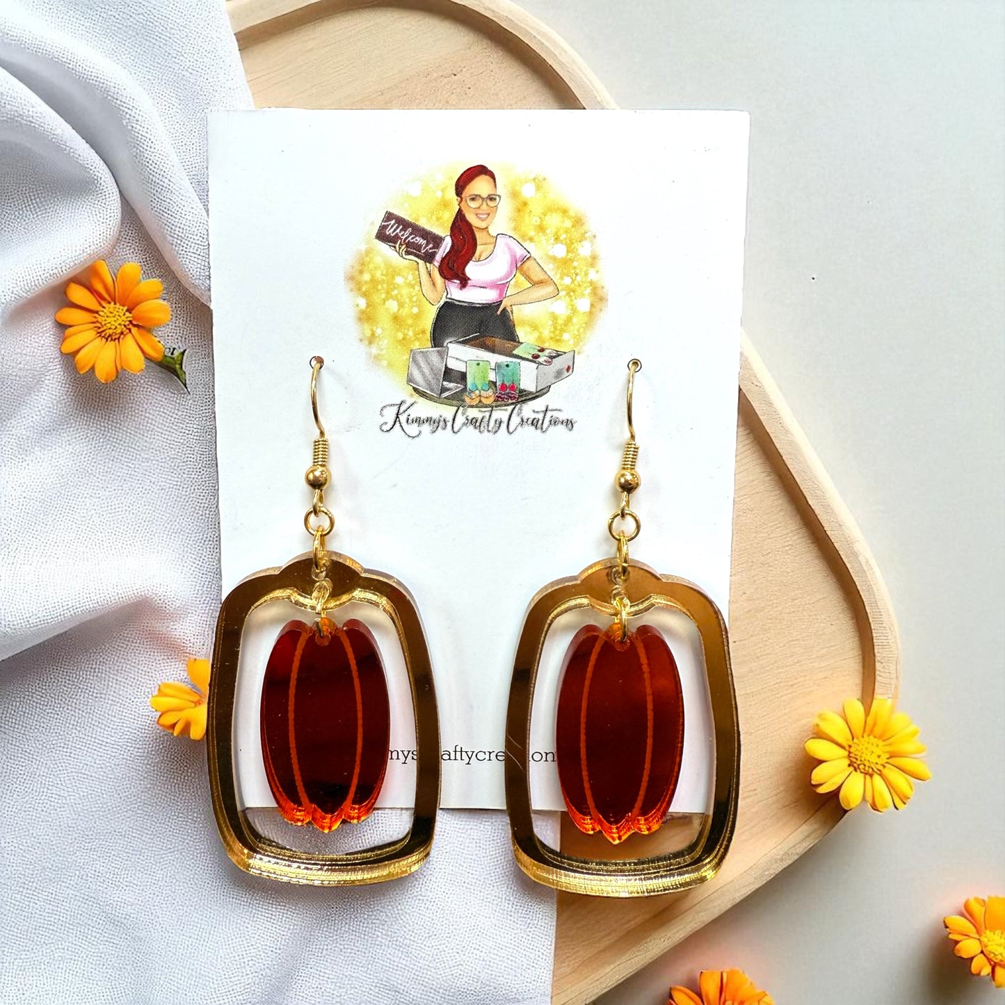 Pumpkin Frame Earrings