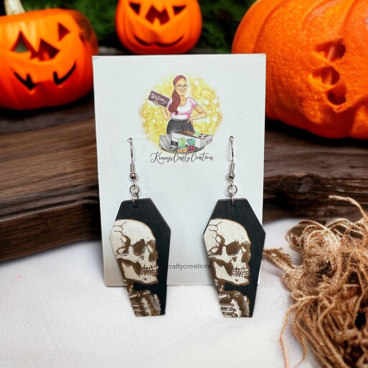 Skeleton Coffin Earrings