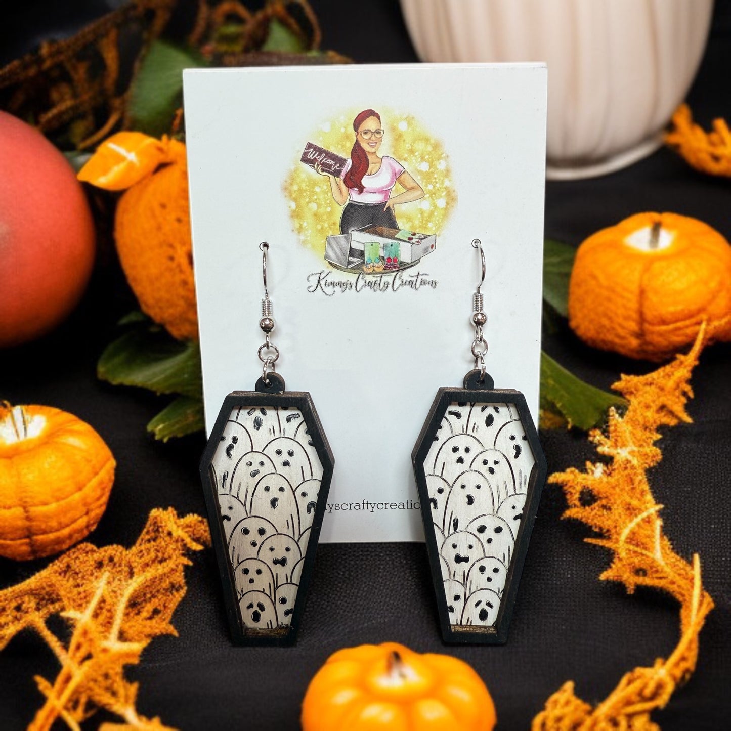 Coffin Ghost Earrings