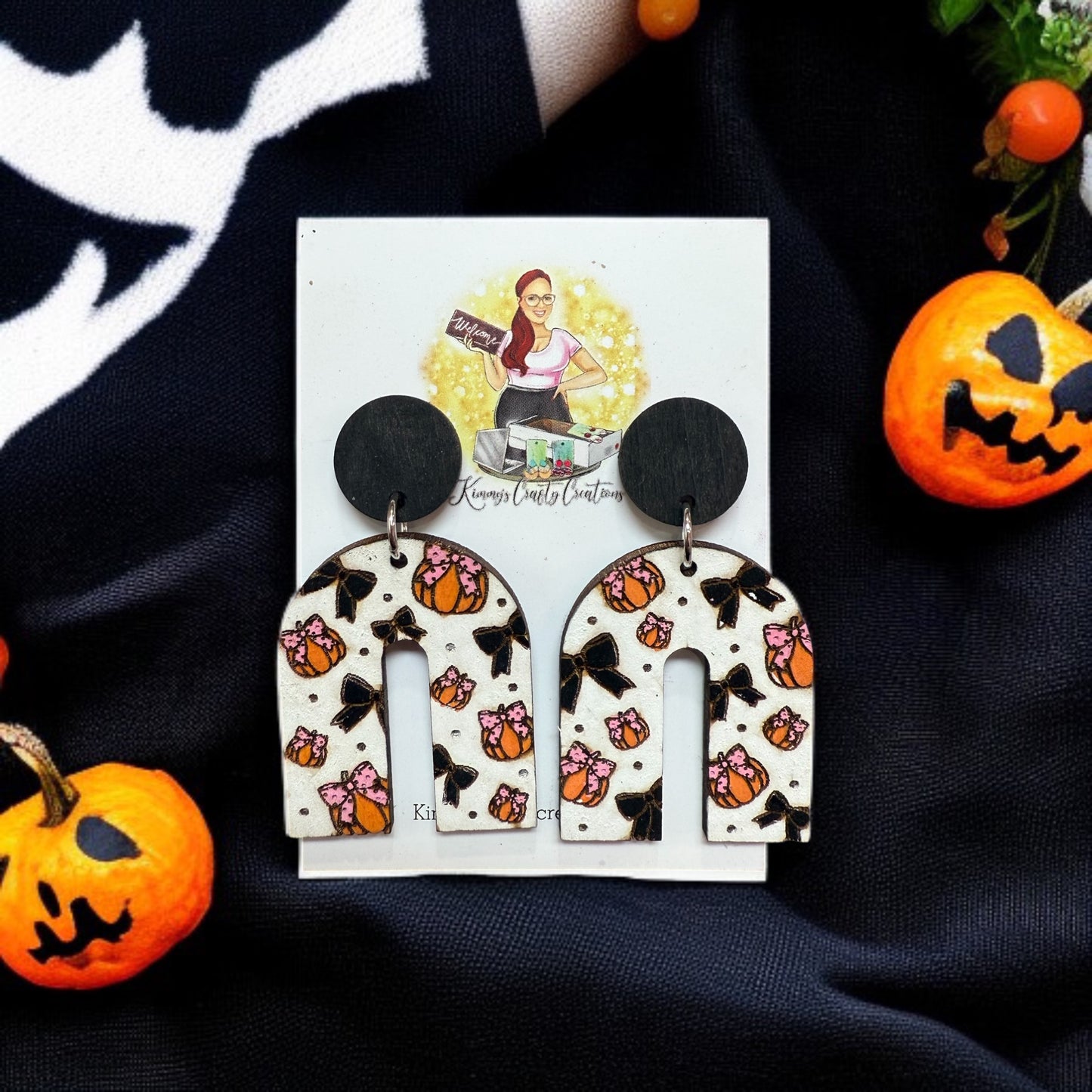 Bows and Pumpkin Boho Dangles