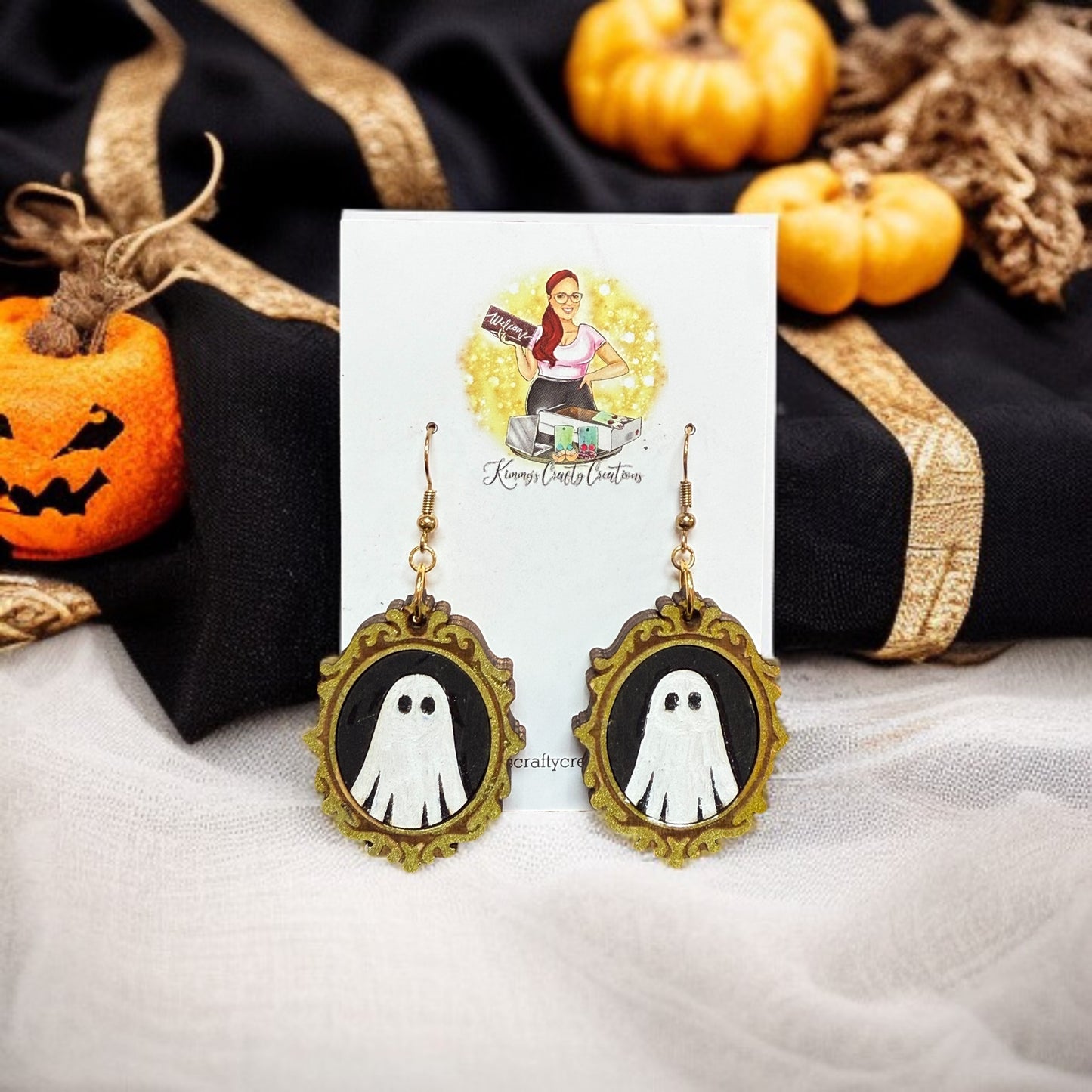 Ghost Picture Frame Earrings