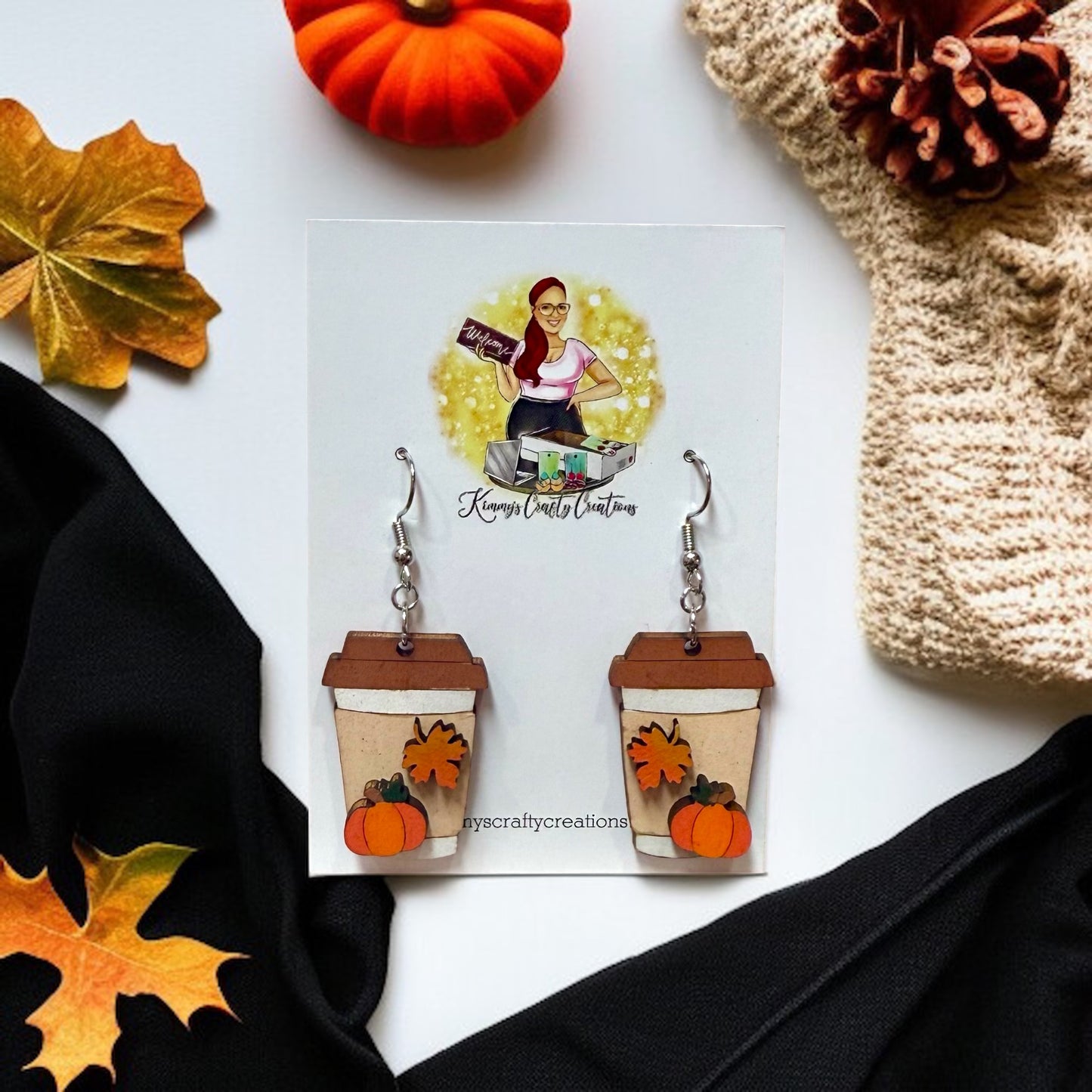 Fall Coffee Earrings
