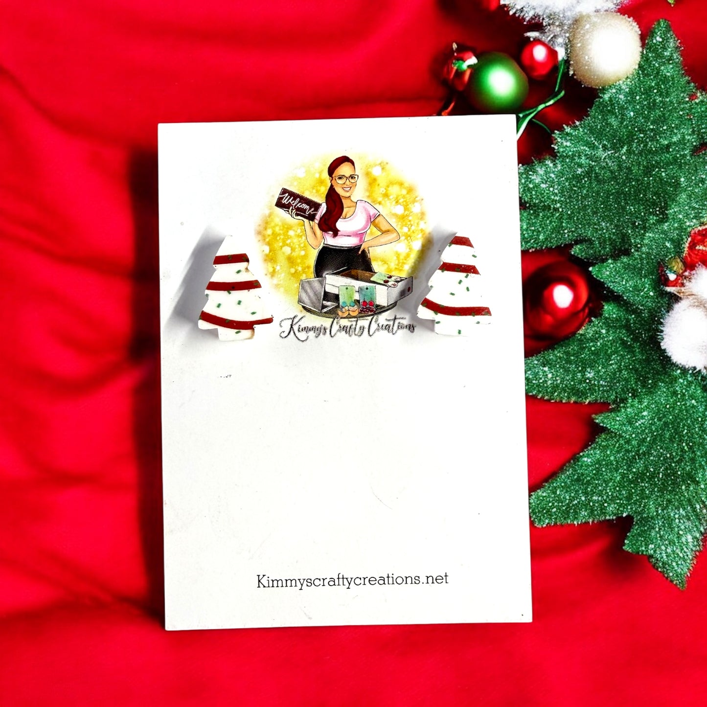 Christmas Cake Post Earrings