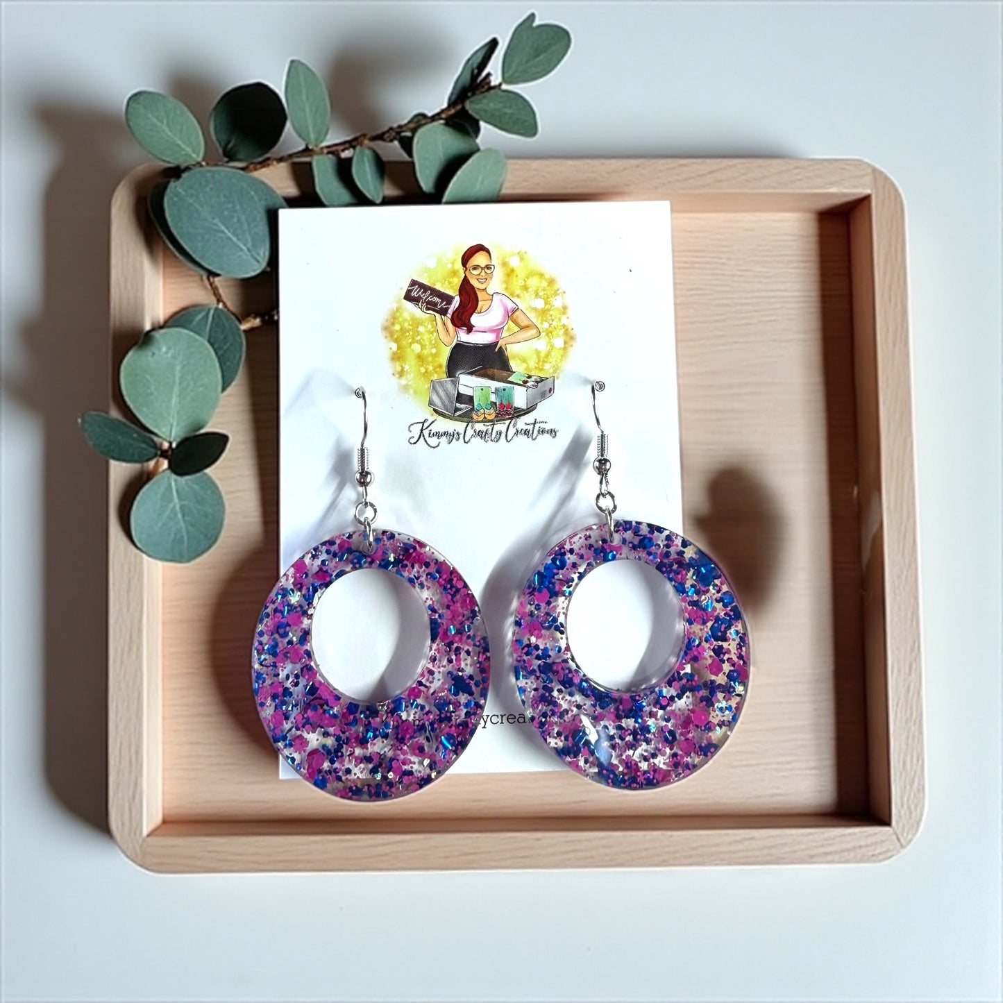 Glitter Retro Hoop Earrings