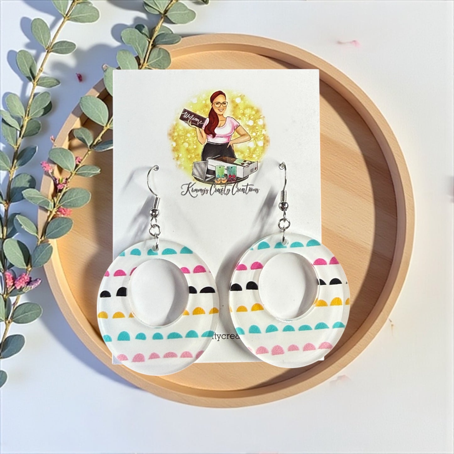 Abstract Print Acrylic Earrings