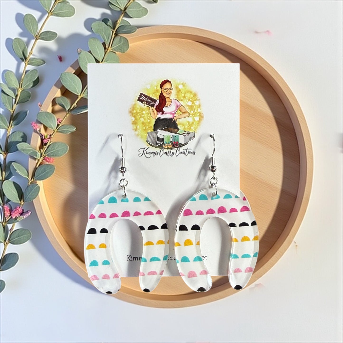 Abstract Print Acrylic Earrings