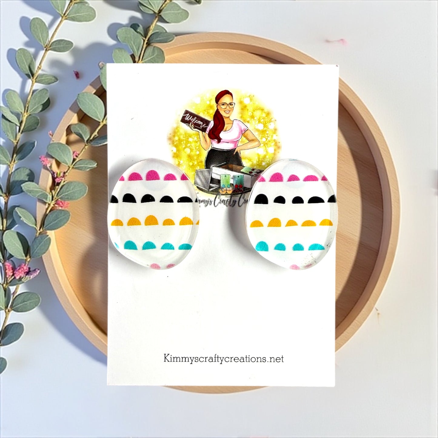 Abstract Print Acrylic Earrings