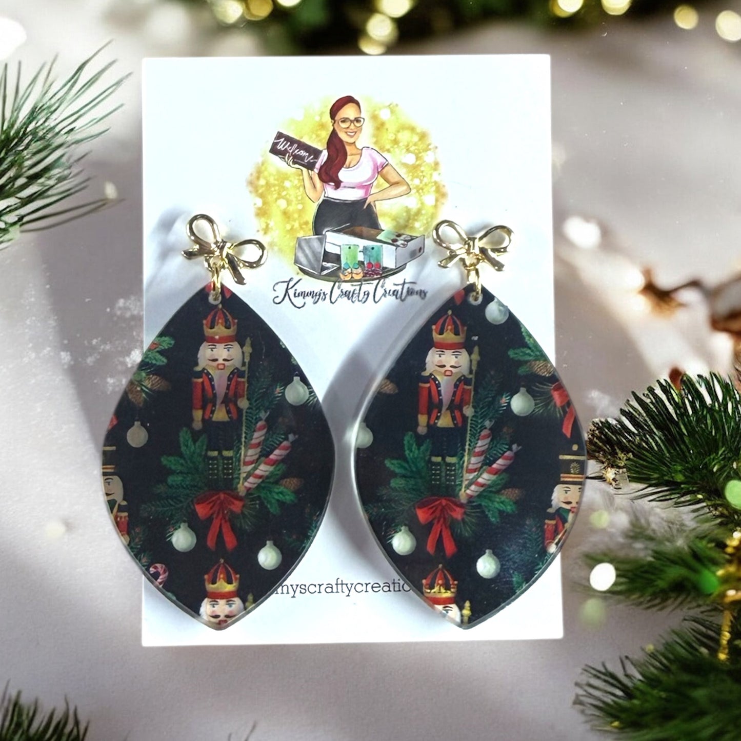 Christmas Nutcracker Print Earrings