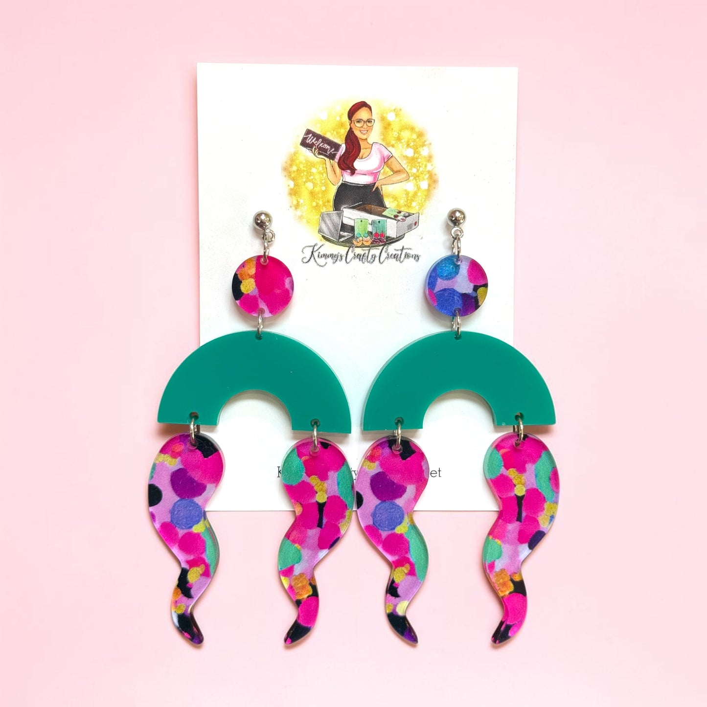 Confetti Pop Statement Earrings – Colorful Acrylic Dangles