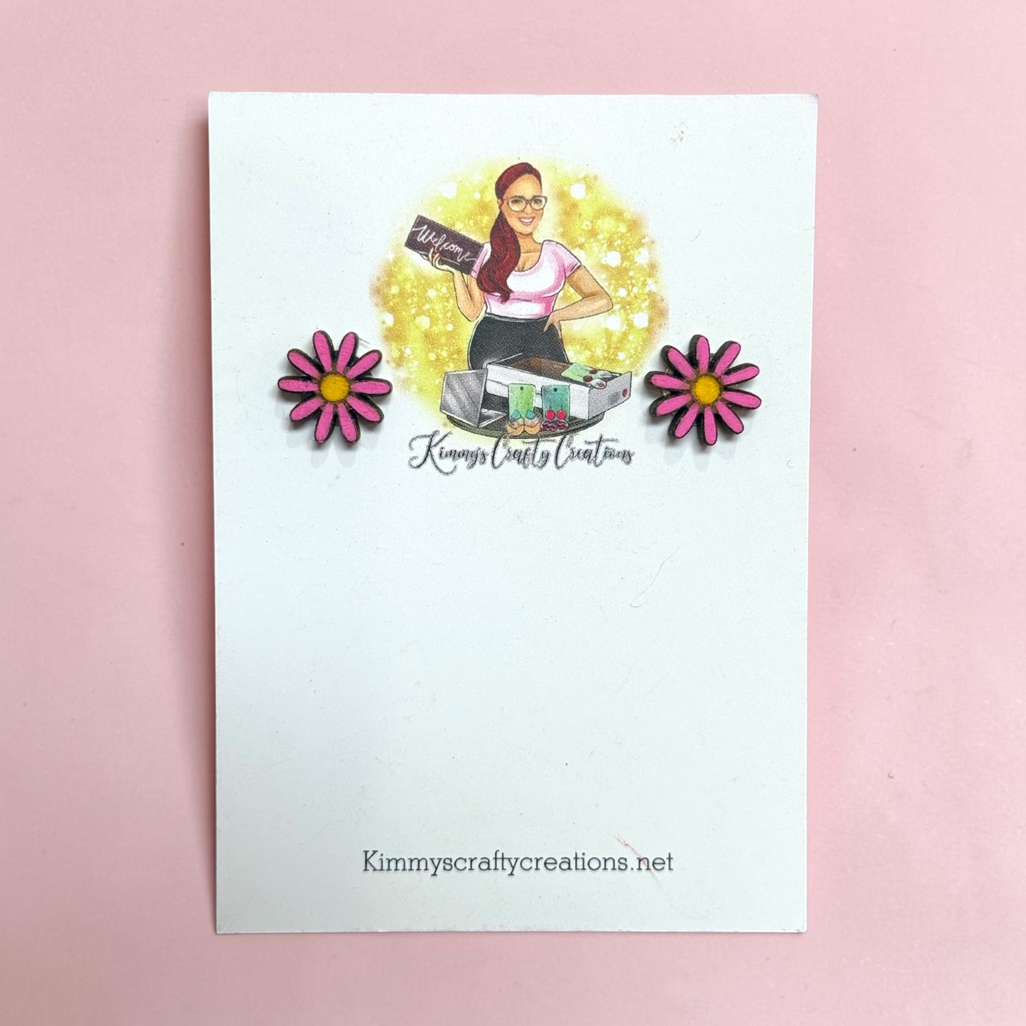 Little Girl Pink Daisy Earrings – Bright & Handcrafted 🌸💖